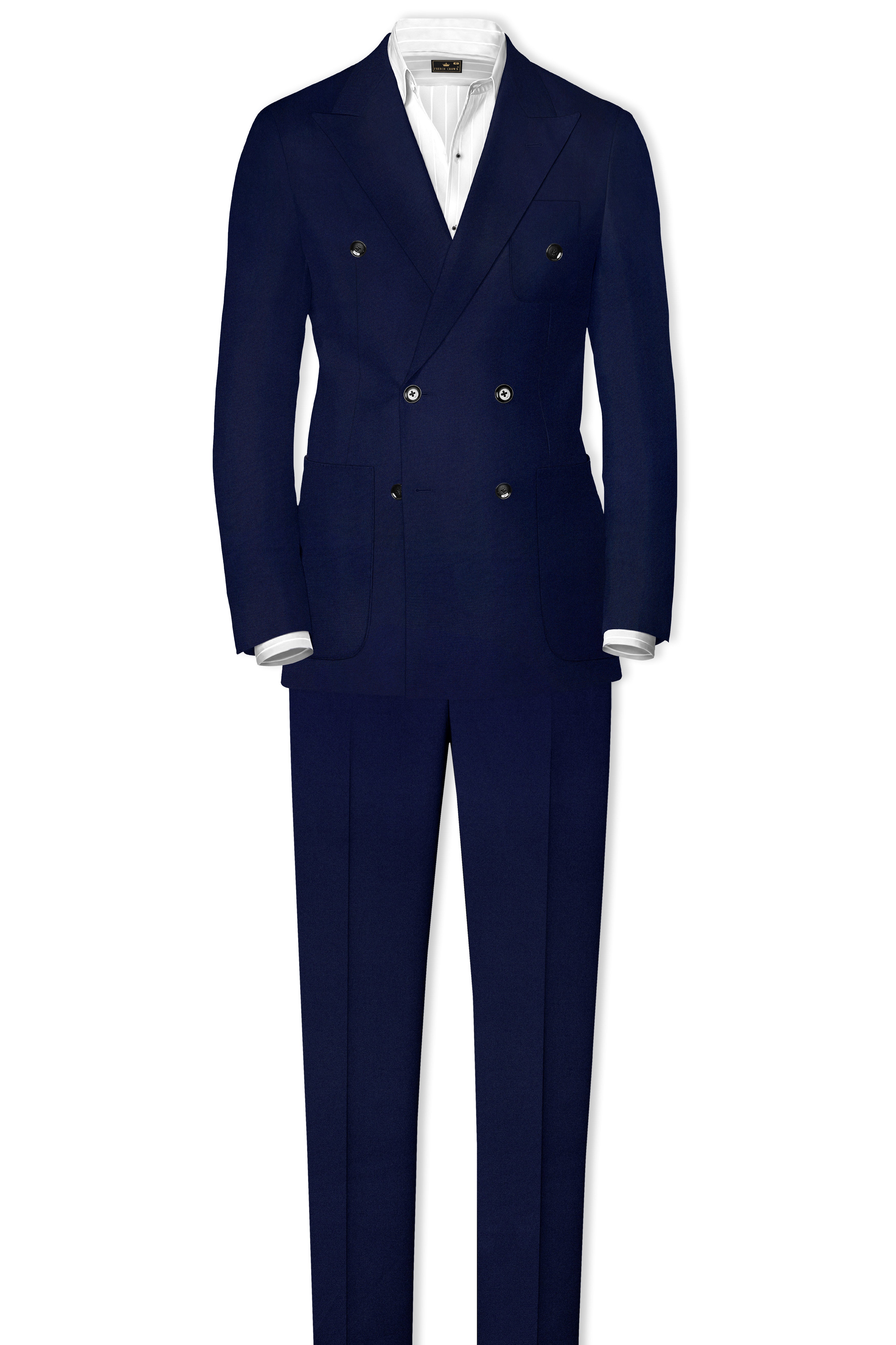 Baltic Navy Blue Wool Rich Double Breasted Sports Blazer
