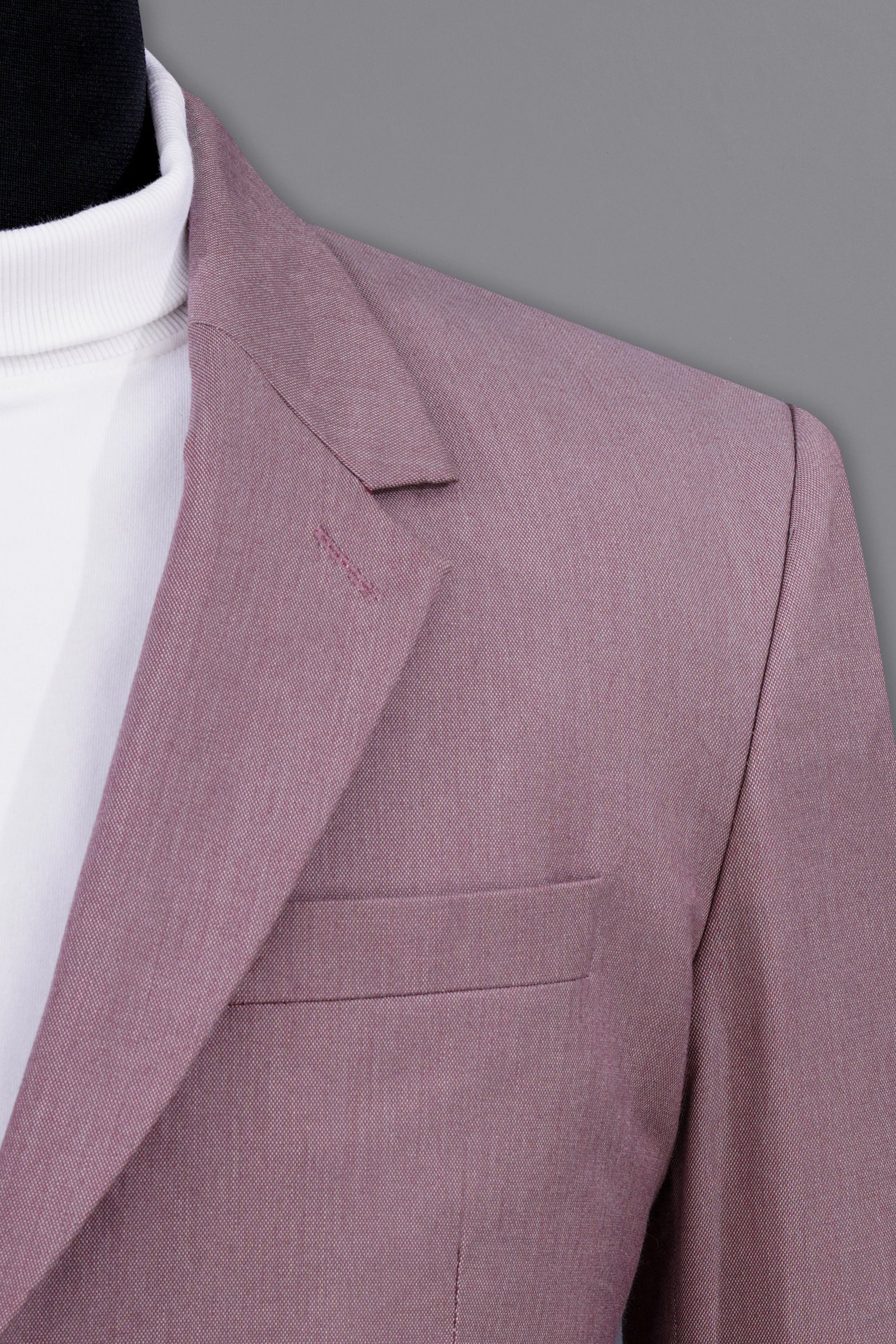 Cinereous Pink Premium Cotton Single Breasted Blazer