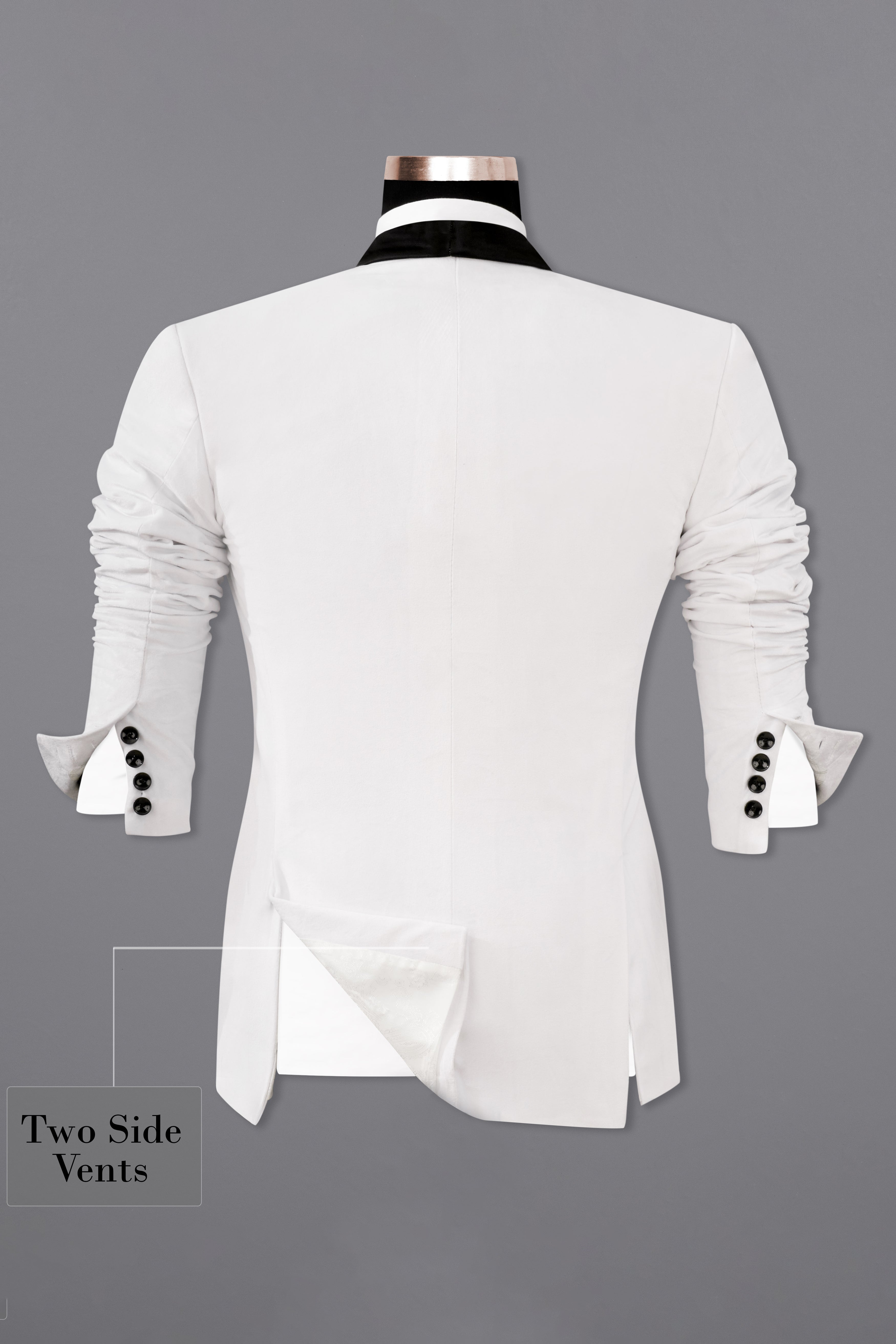 Bright White Velvet Tuxedo Designer Blazer