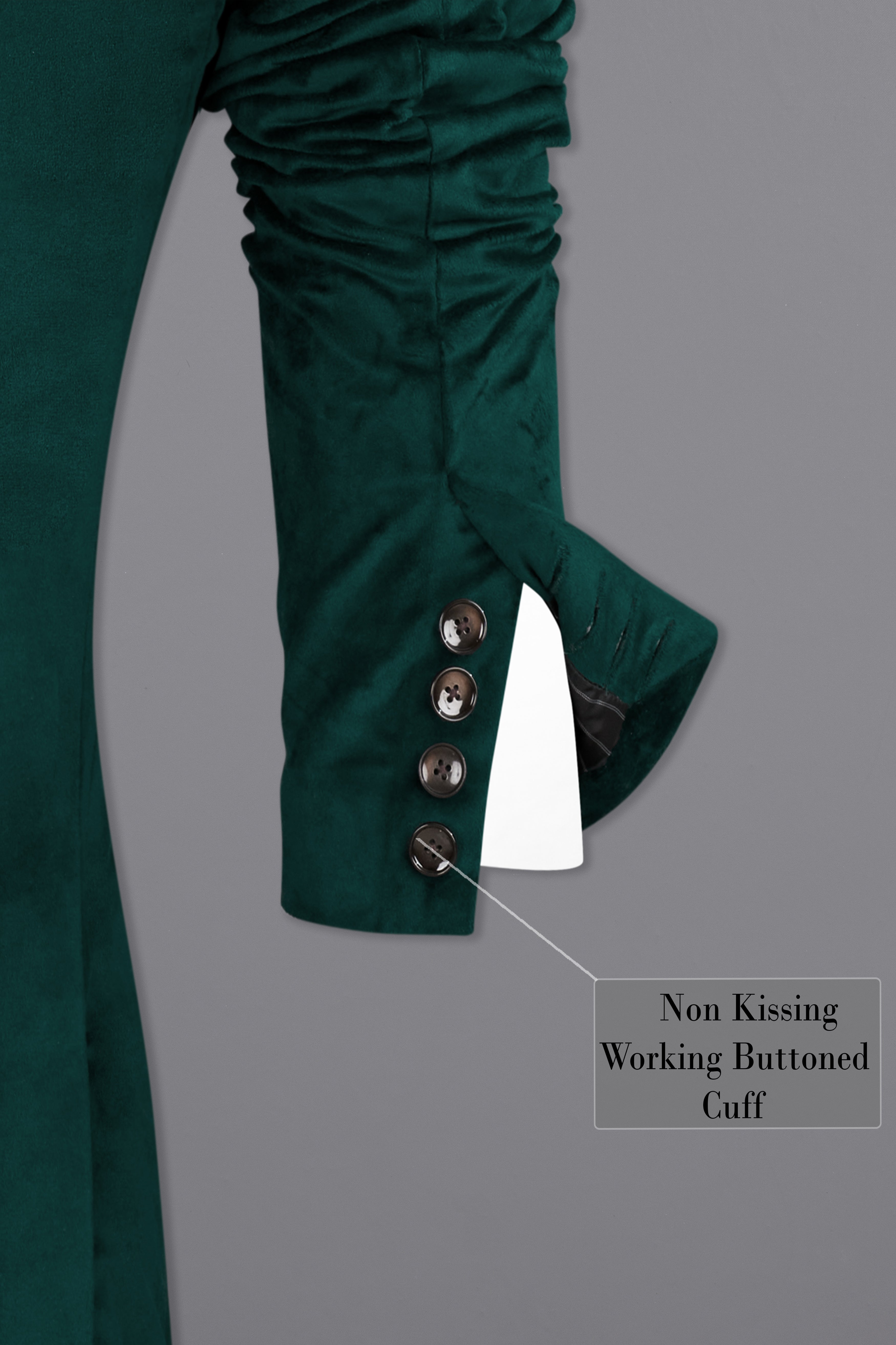 Burnham Dark Green Velvet Double-Breasted Designer Blazer
