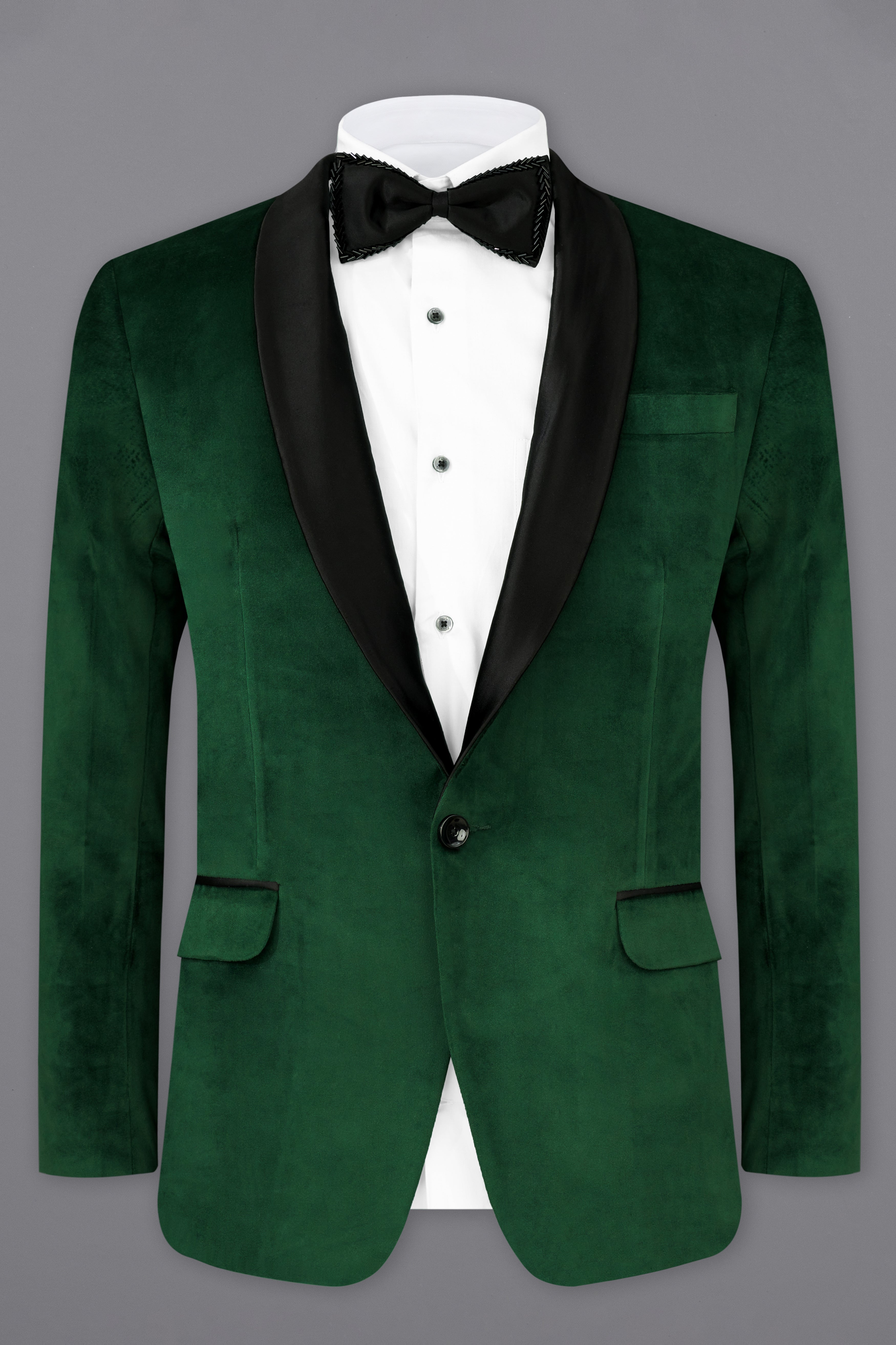 Phthalo Green Velvet Tuxedo Designer Blazer