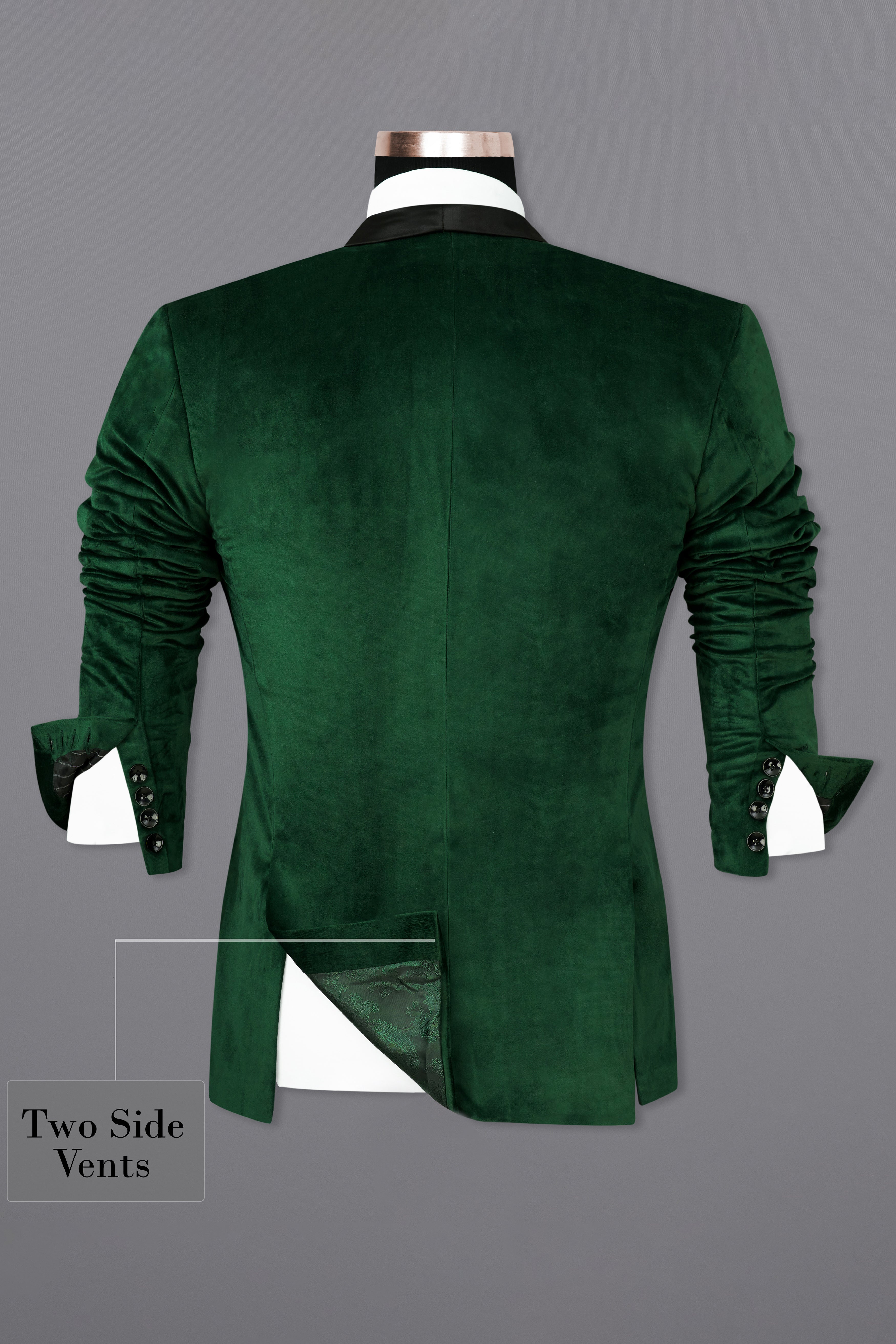 Phthalo Green Velvet Tuxedo Designer Blazer