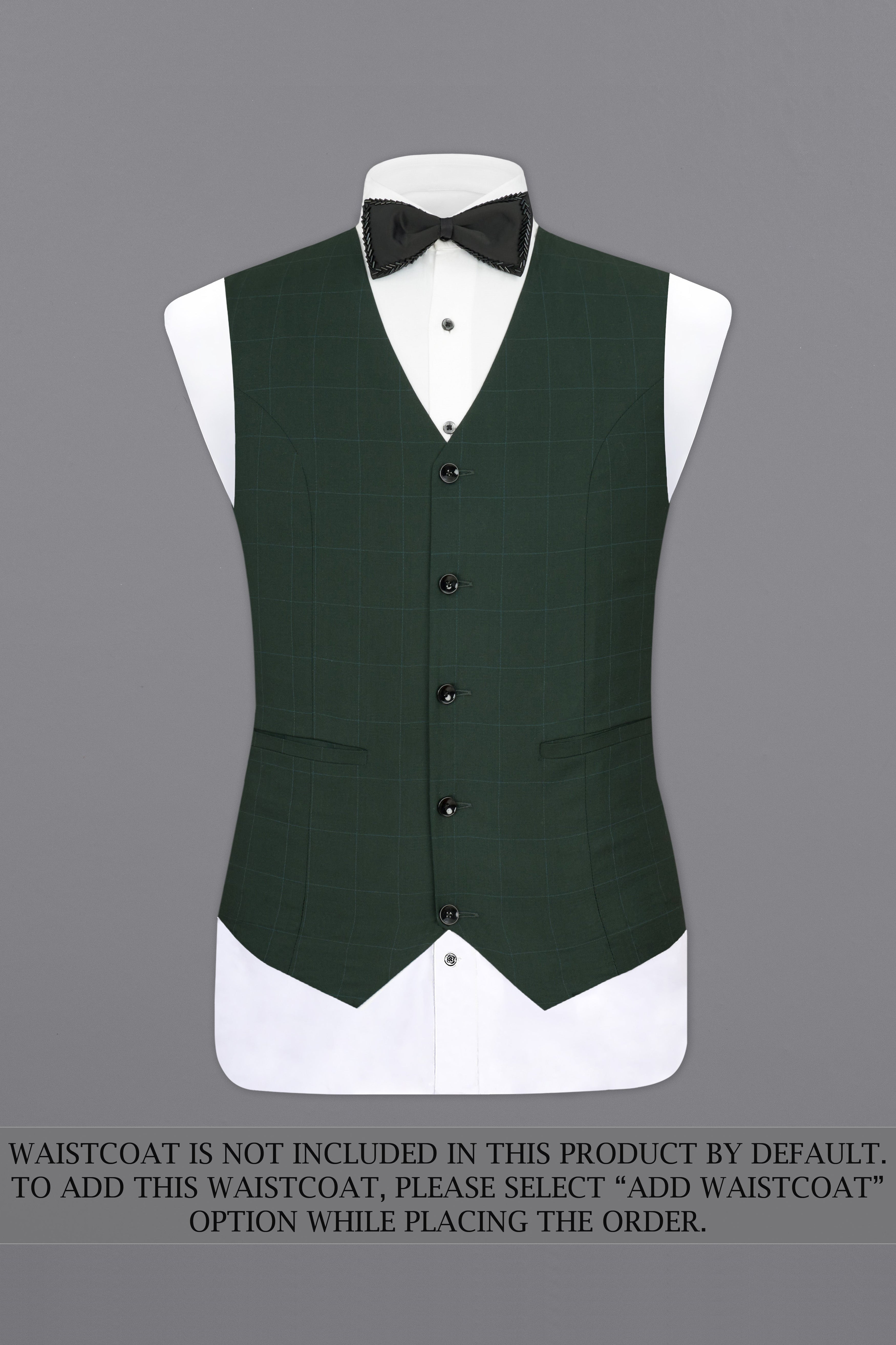 Gunmetal Green Subtle Windowpane Tuxedo Blazer