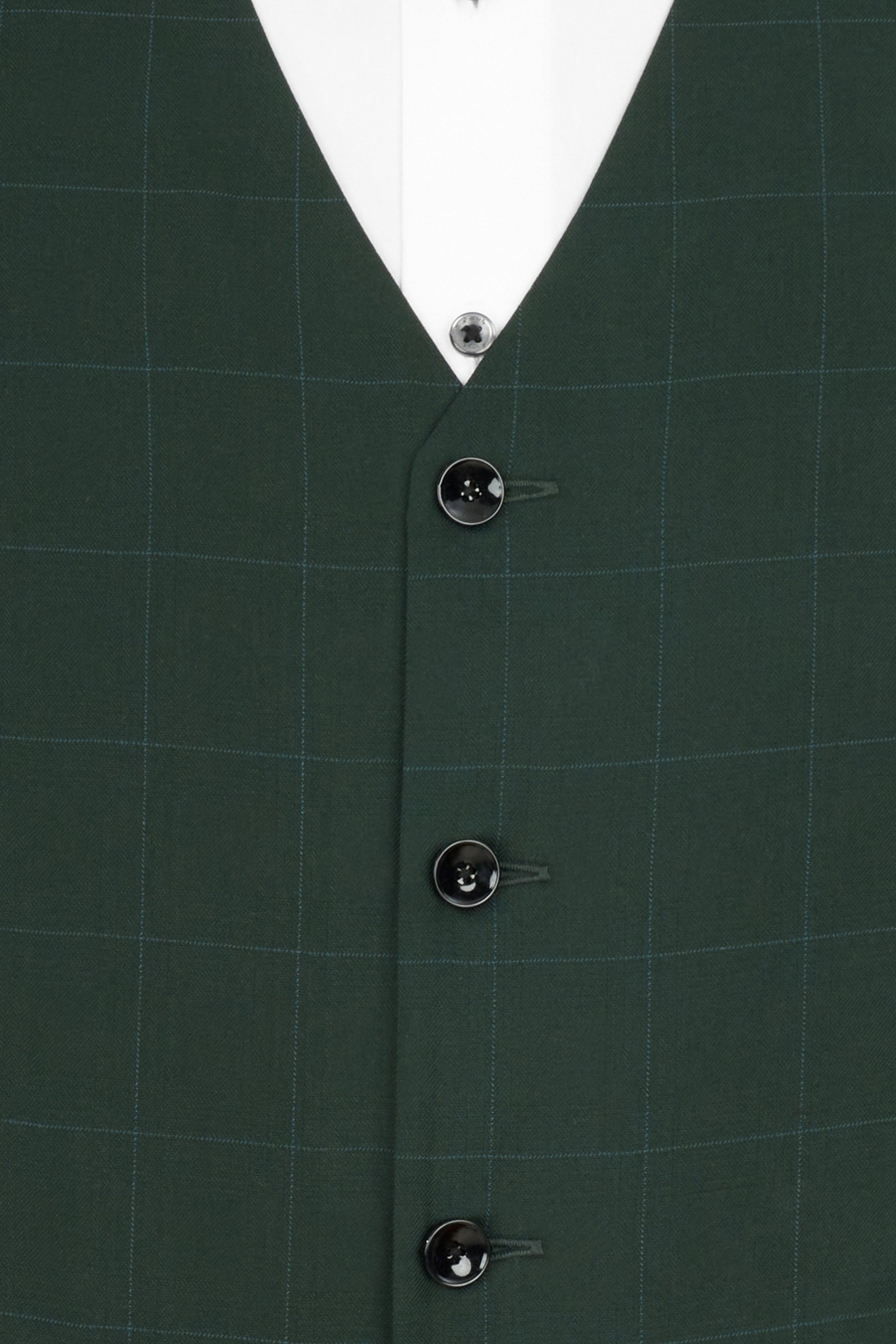 Gunmetal Green Subtle Windowpane Tuxedo Blazer