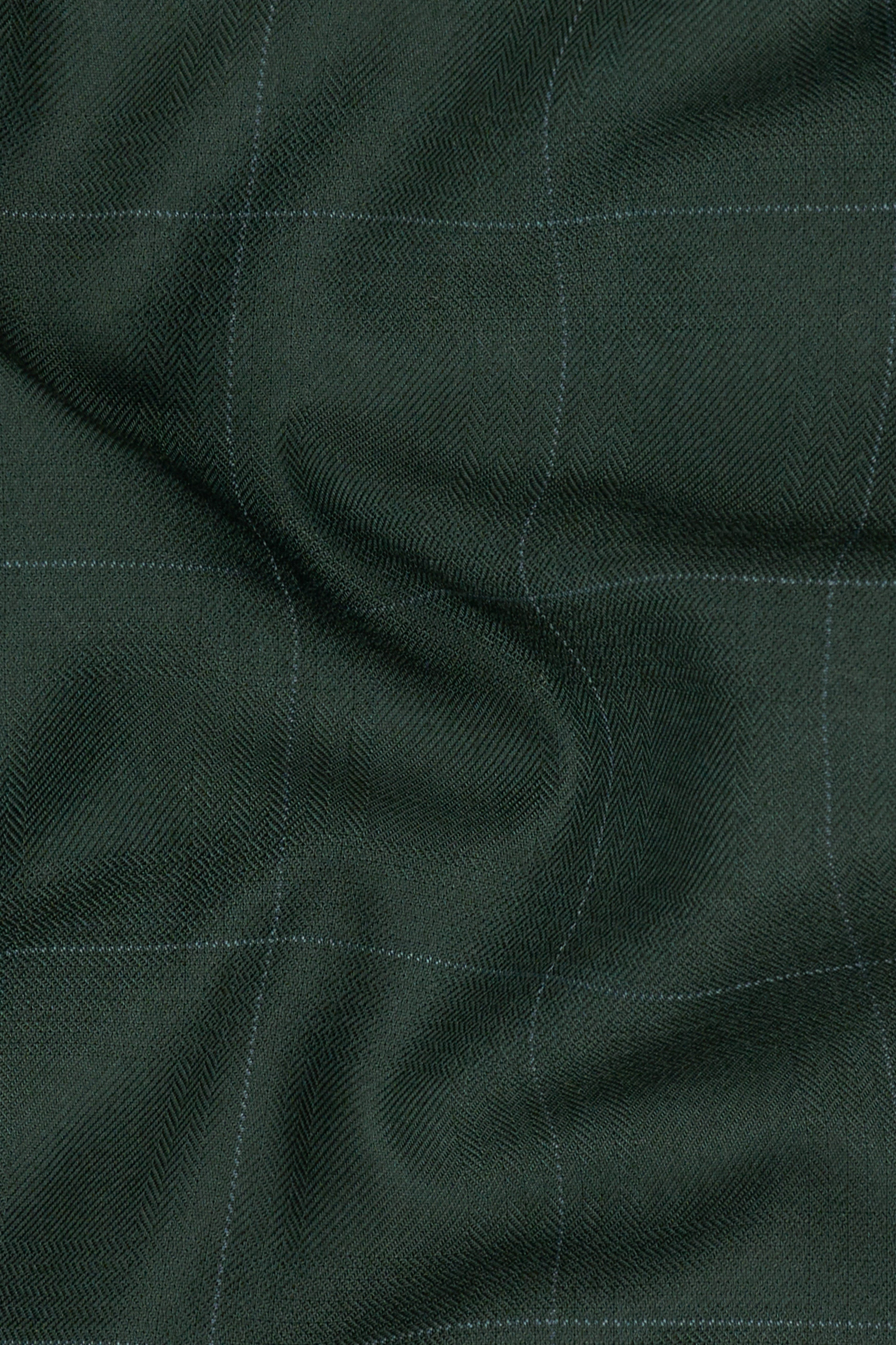 Gunmetal Green Subtle Windowpane Tuxedo Blazer