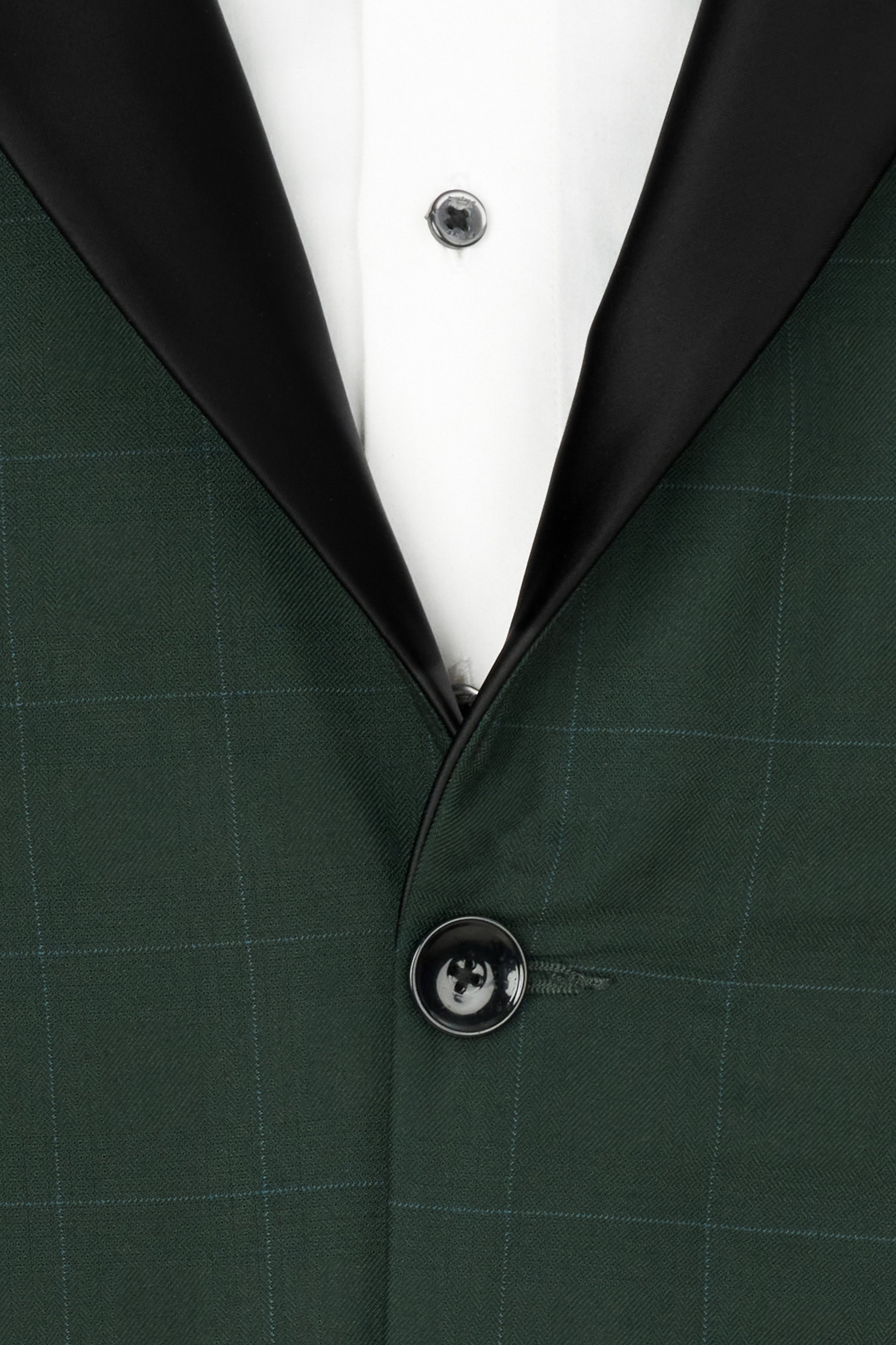 Gunmetal Green Subtle Windowpane Tuxedo Blazer