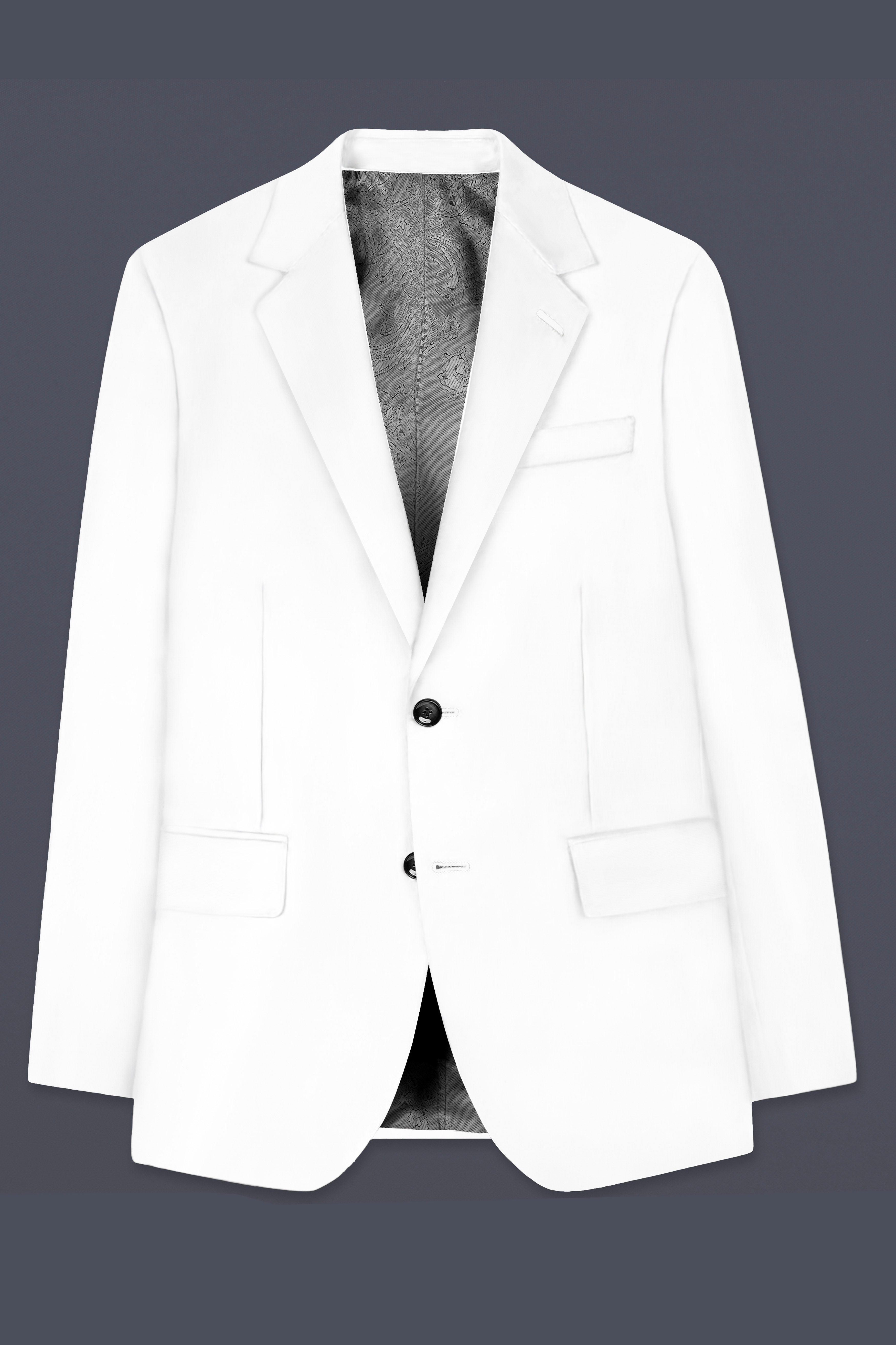 Bright White Textured Premium Linen Single-Breasted-BLazers for