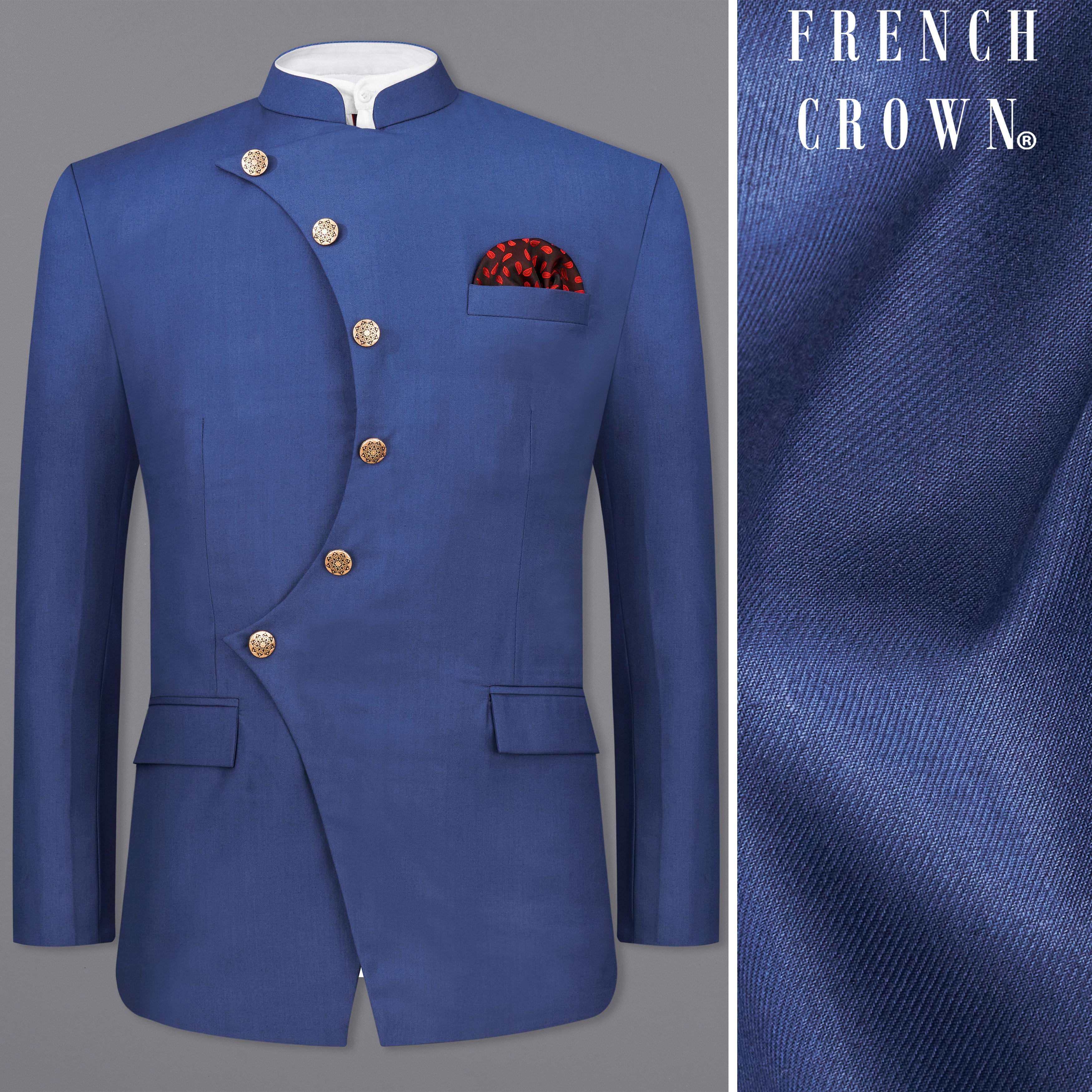 Royal blue store bandhgala suit