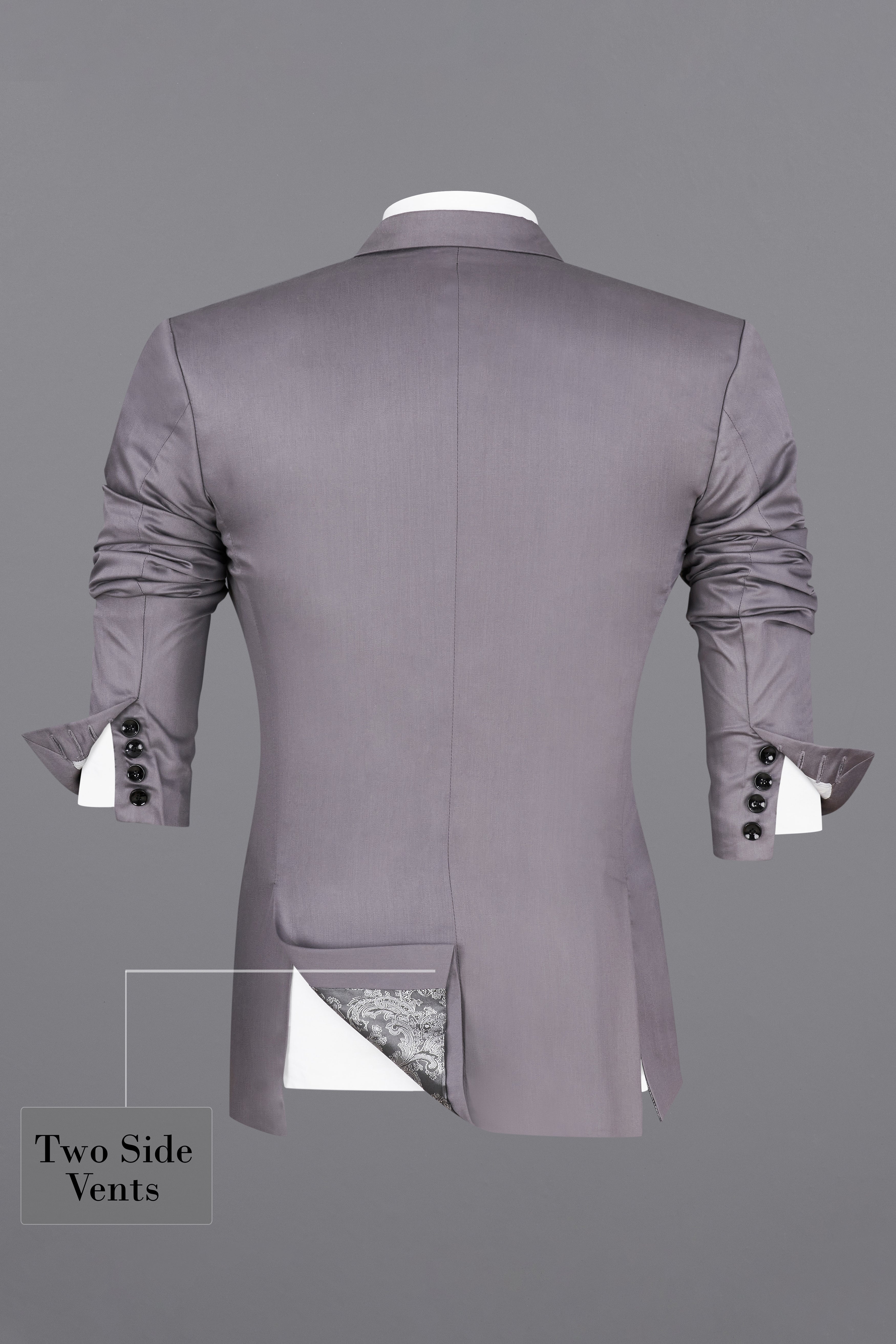 Light Gray Subtle Sheen Single Breasted Blazer