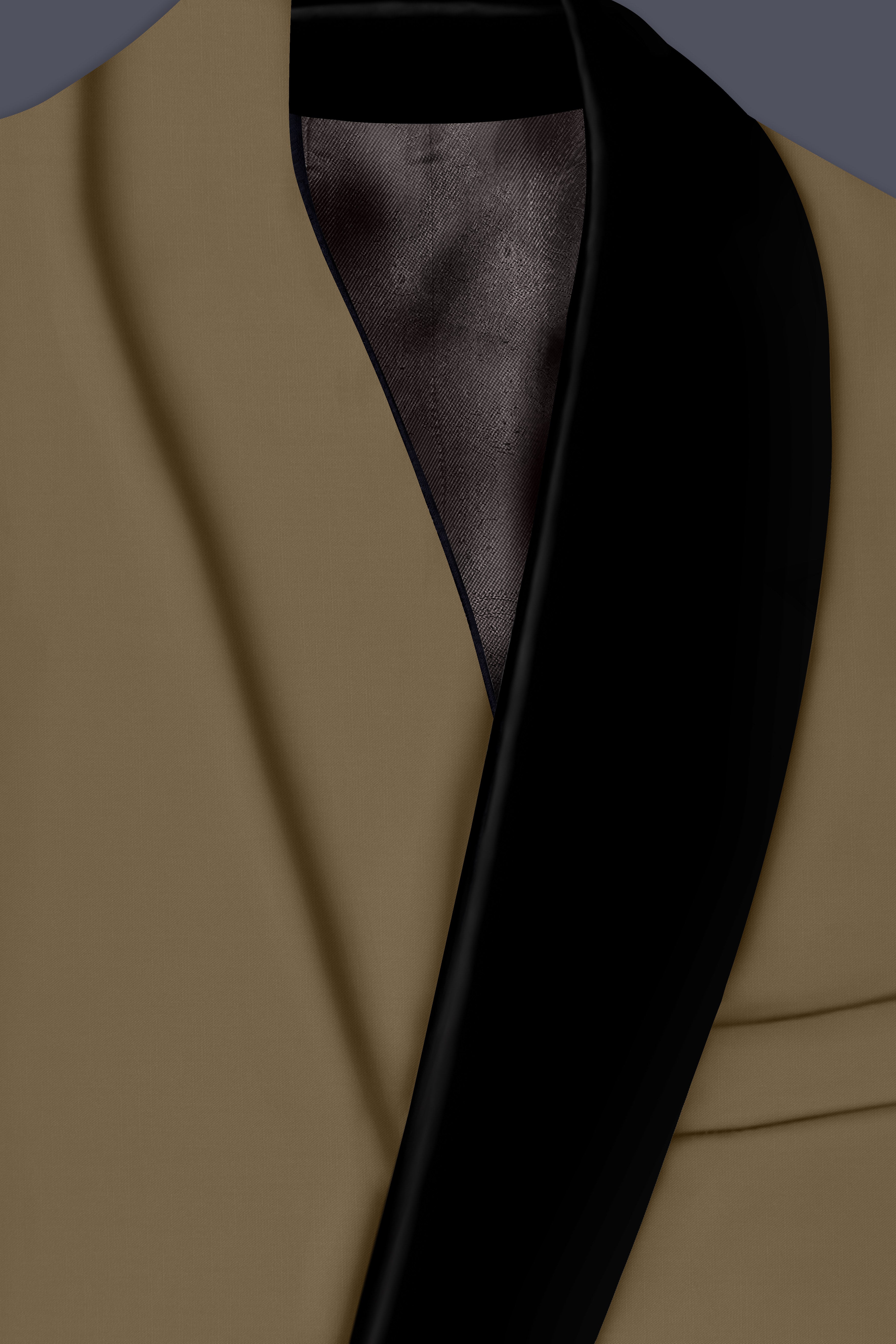 Khaki Brown Tuxedo Blazer