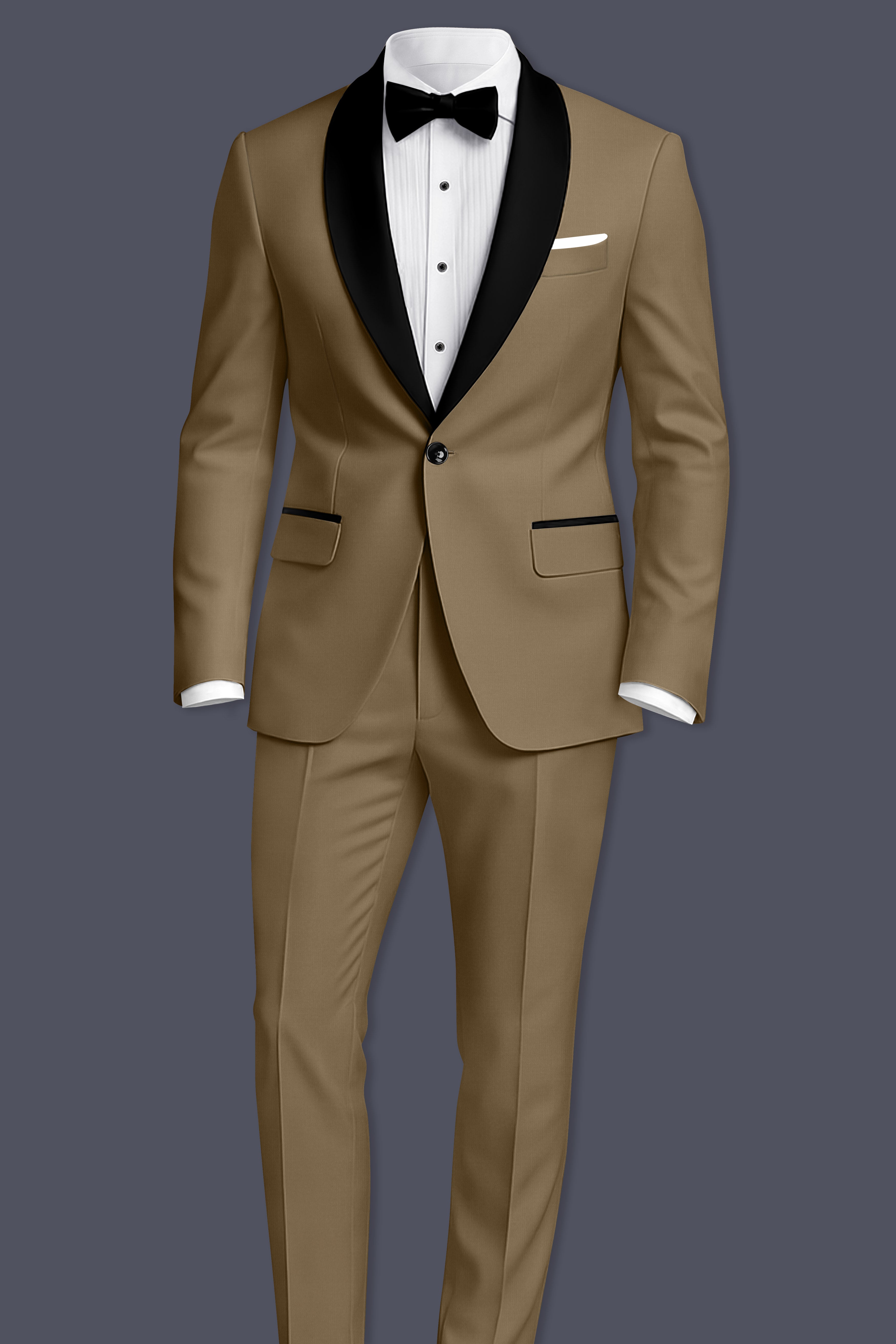 Khaki Brown Tuxedo Blazer
