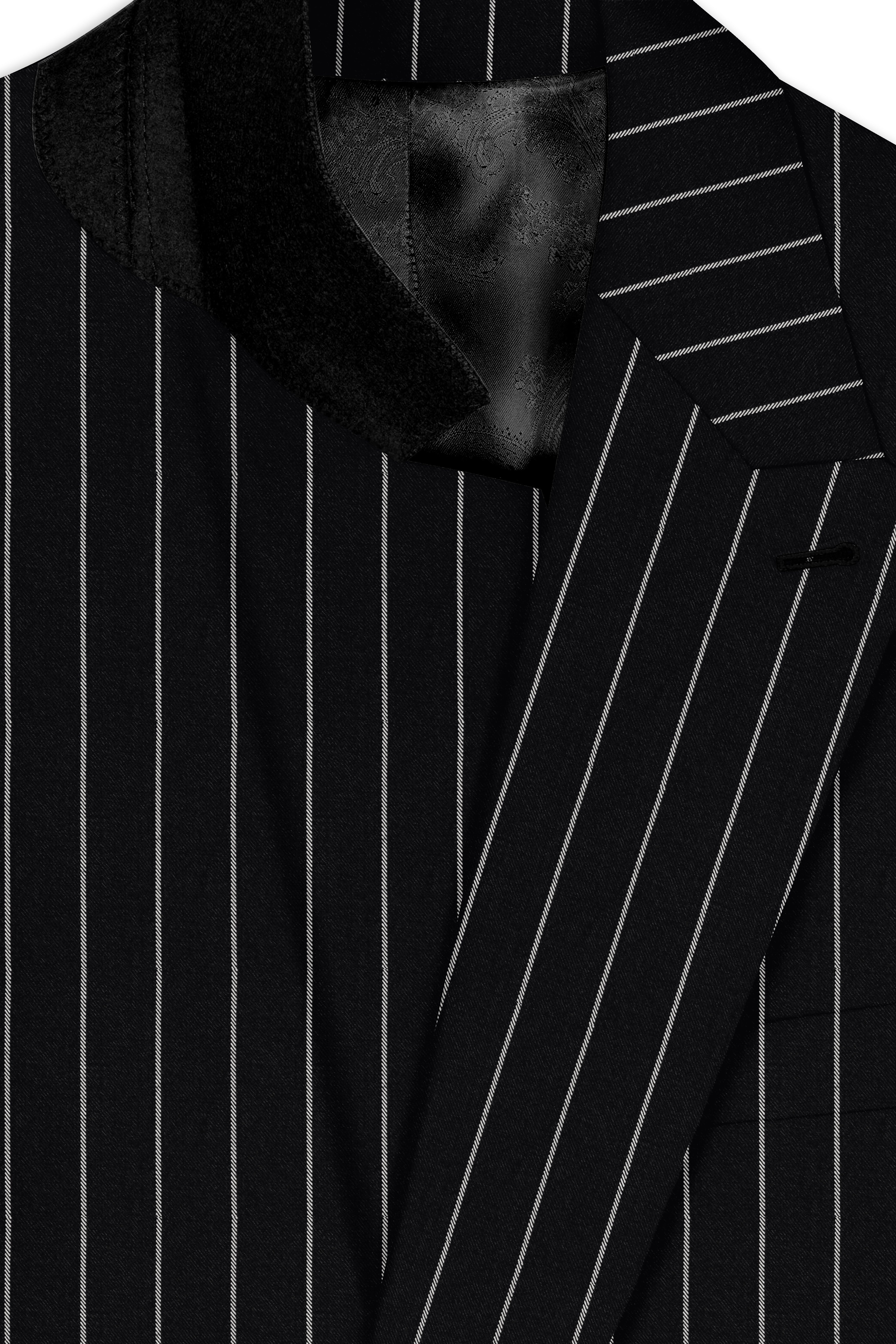 Thunder Black and White Stripes Premium Terry-Rayon Double