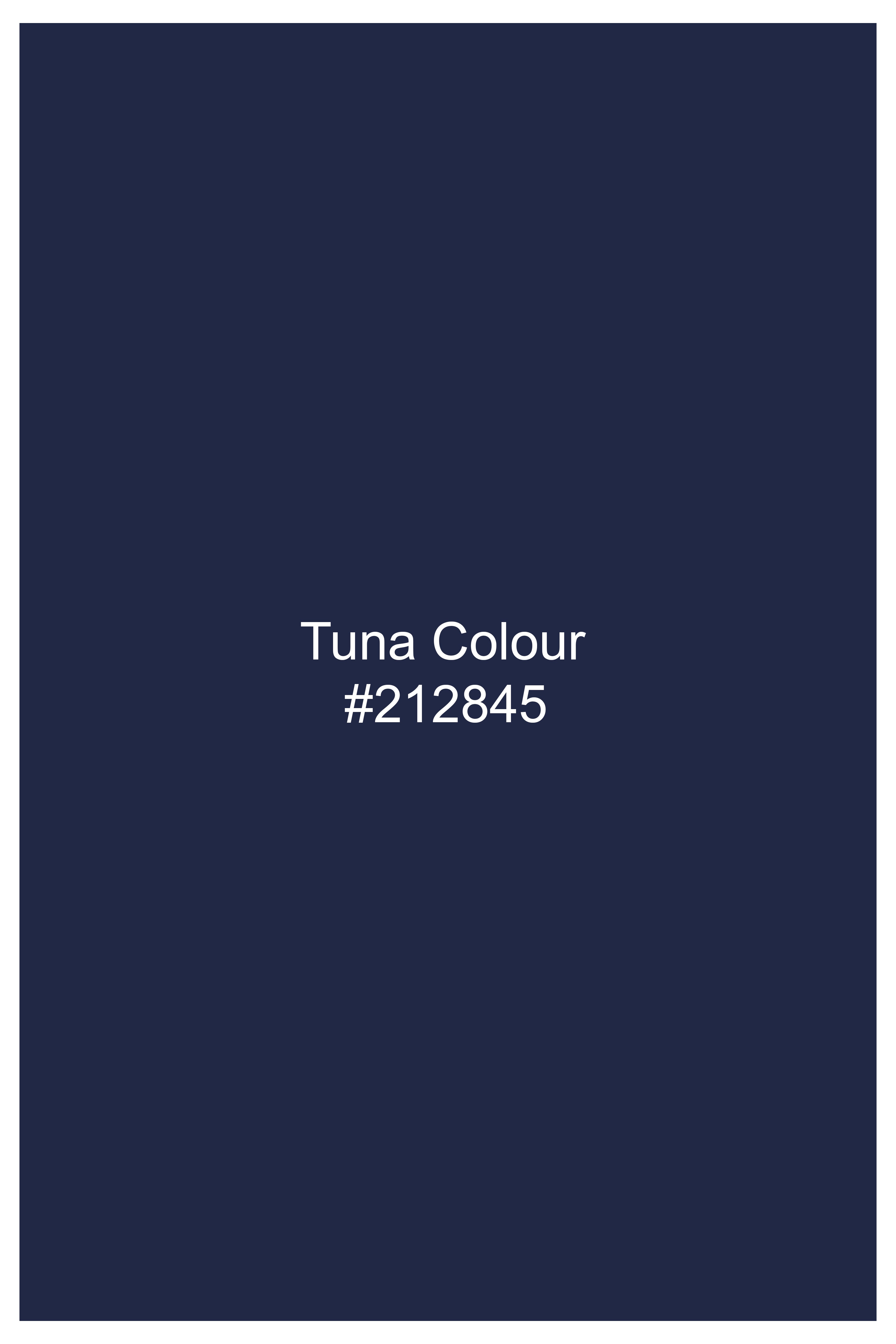 Tuna Blue Windowpane Cross Placket Bandhgaala Blazer