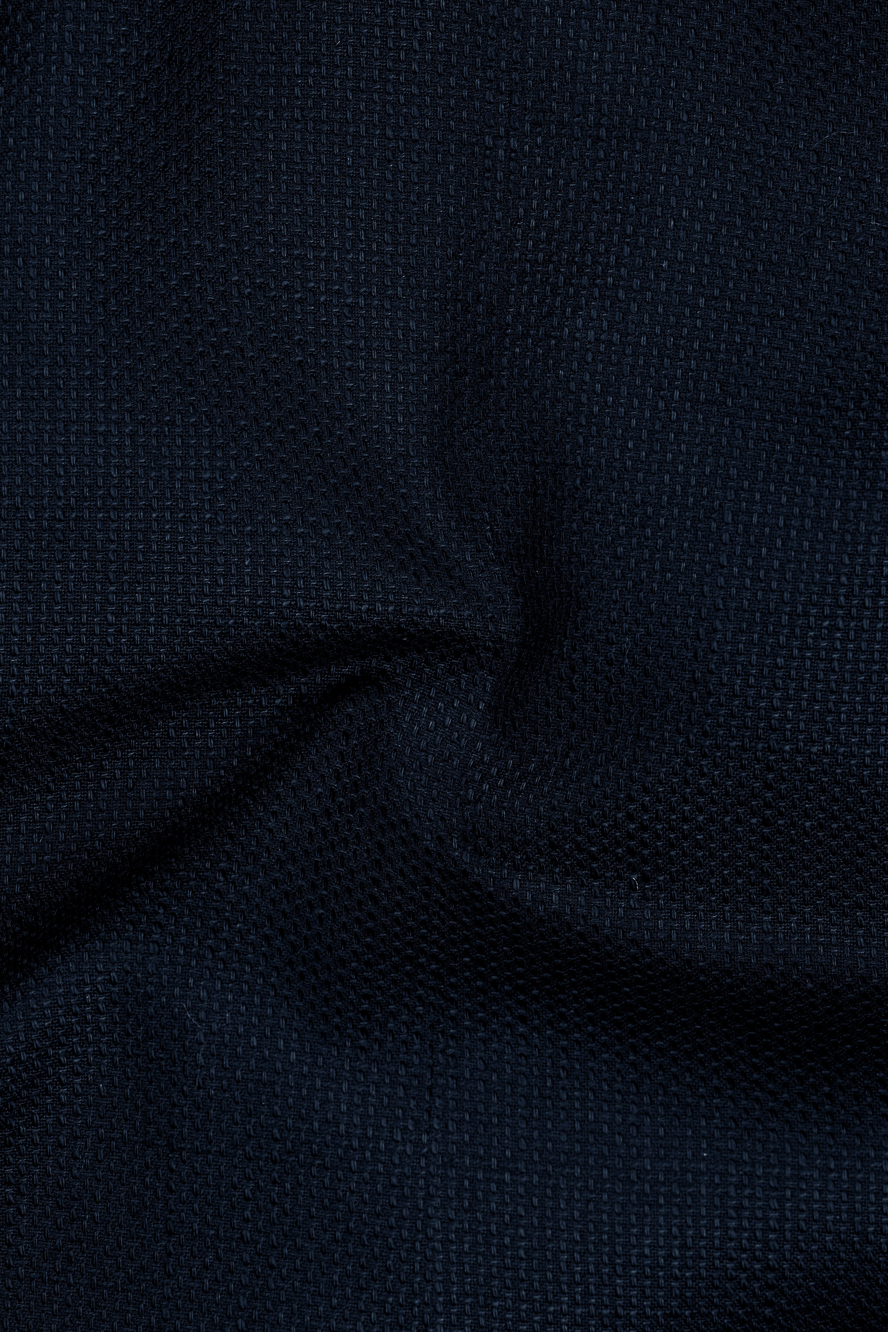 Firefly Navy Blue Premium Cotton Cross Placket Bandhgala Blazer