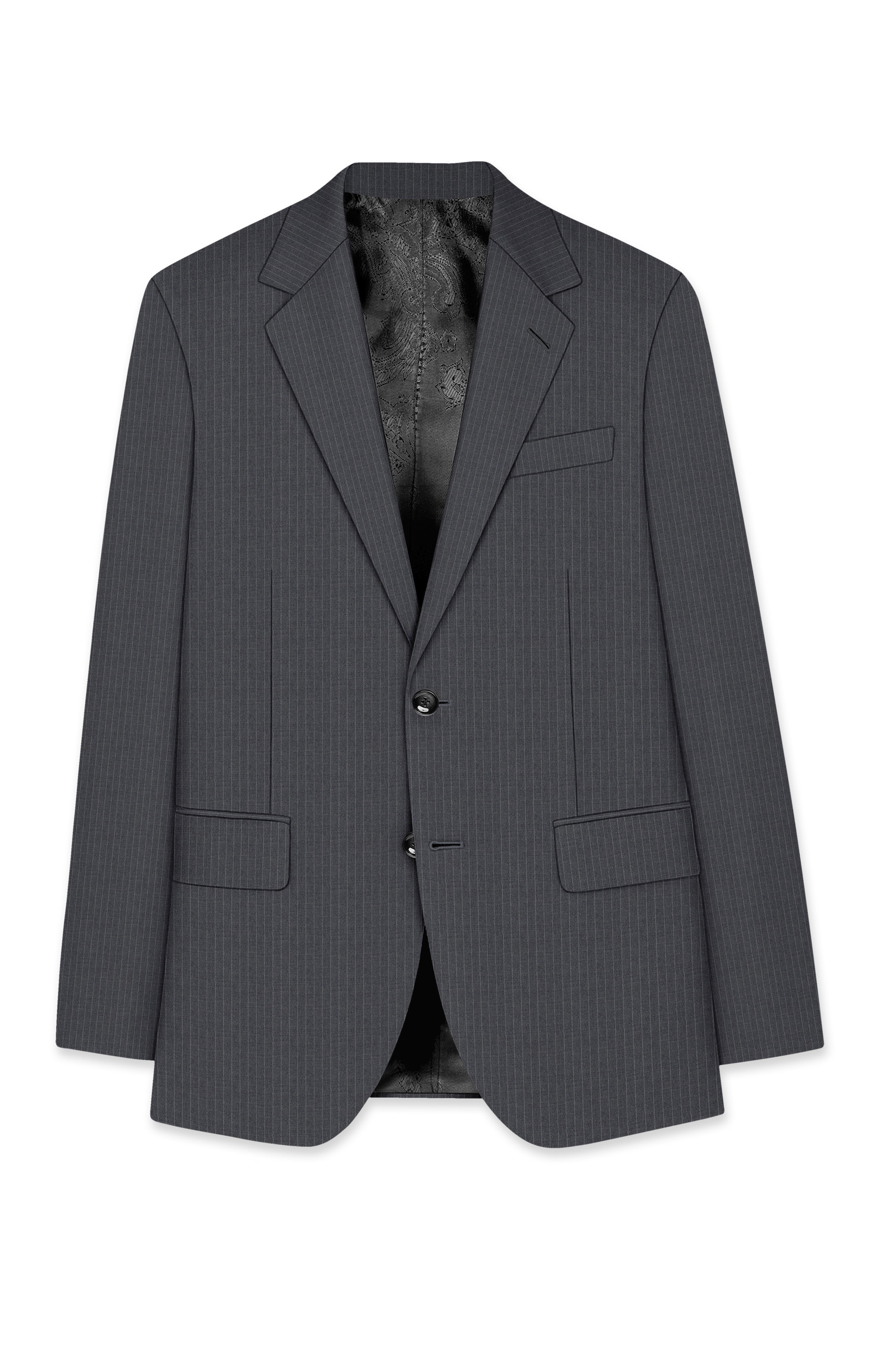 Ironside Gray Striped Single Breasted Blazer