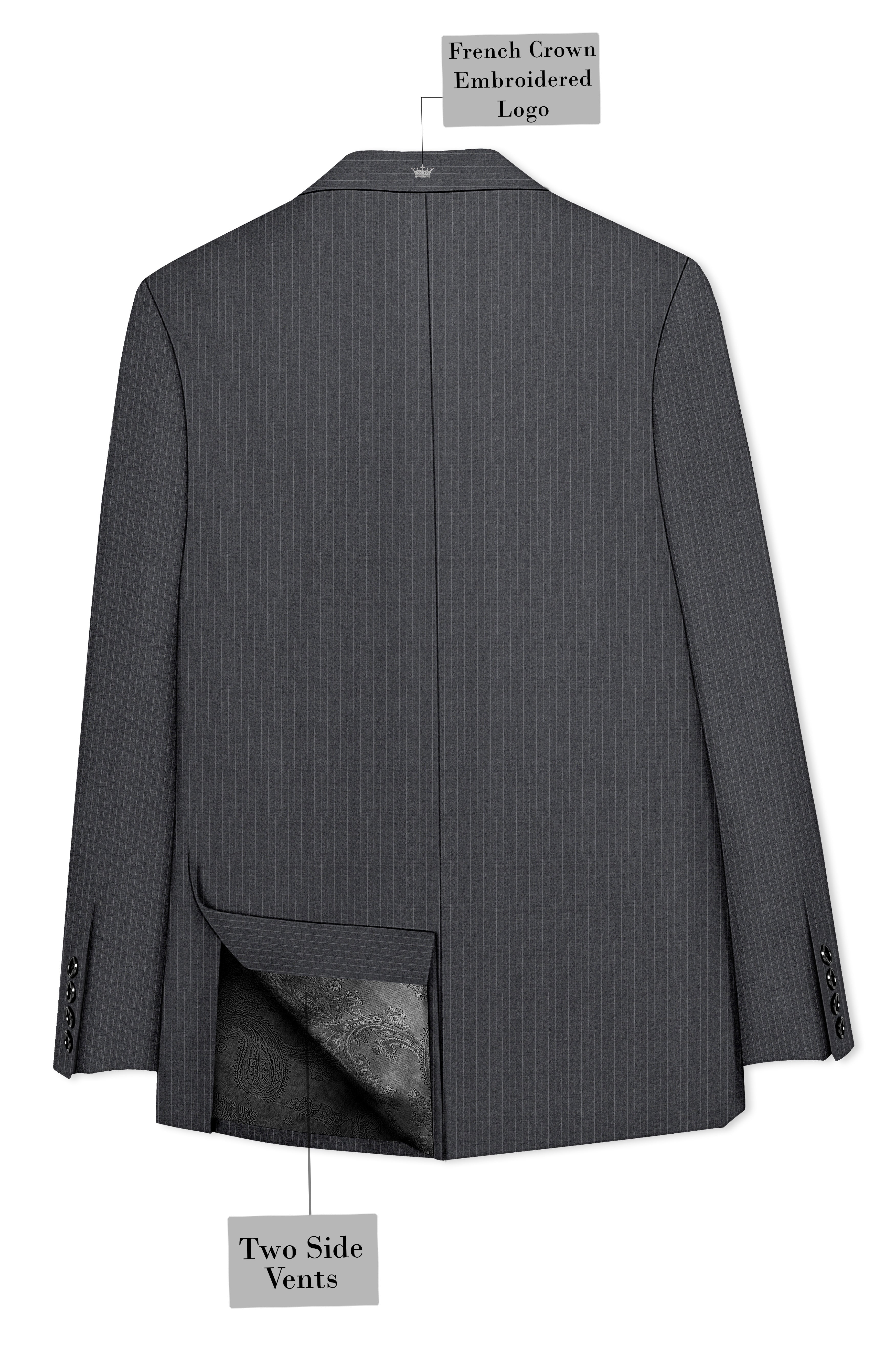 Ironside Gray Striped Single Breasted Blazer