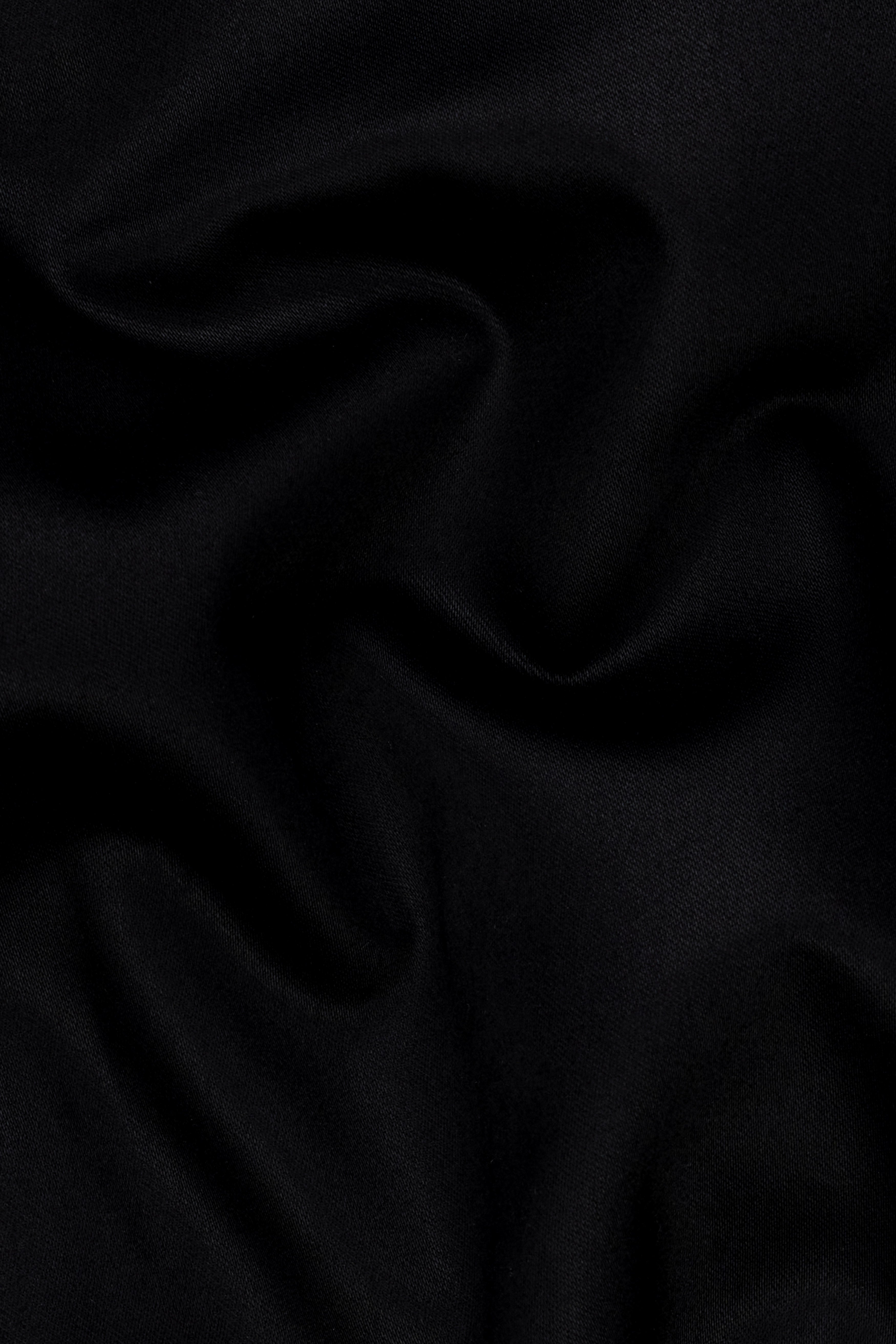 Noirex-Korean Black (The Best Black We Have ) 4-Way Stretch Wrinkle-Free Fluid Drape Fabric Bandhgala Designer Blazer