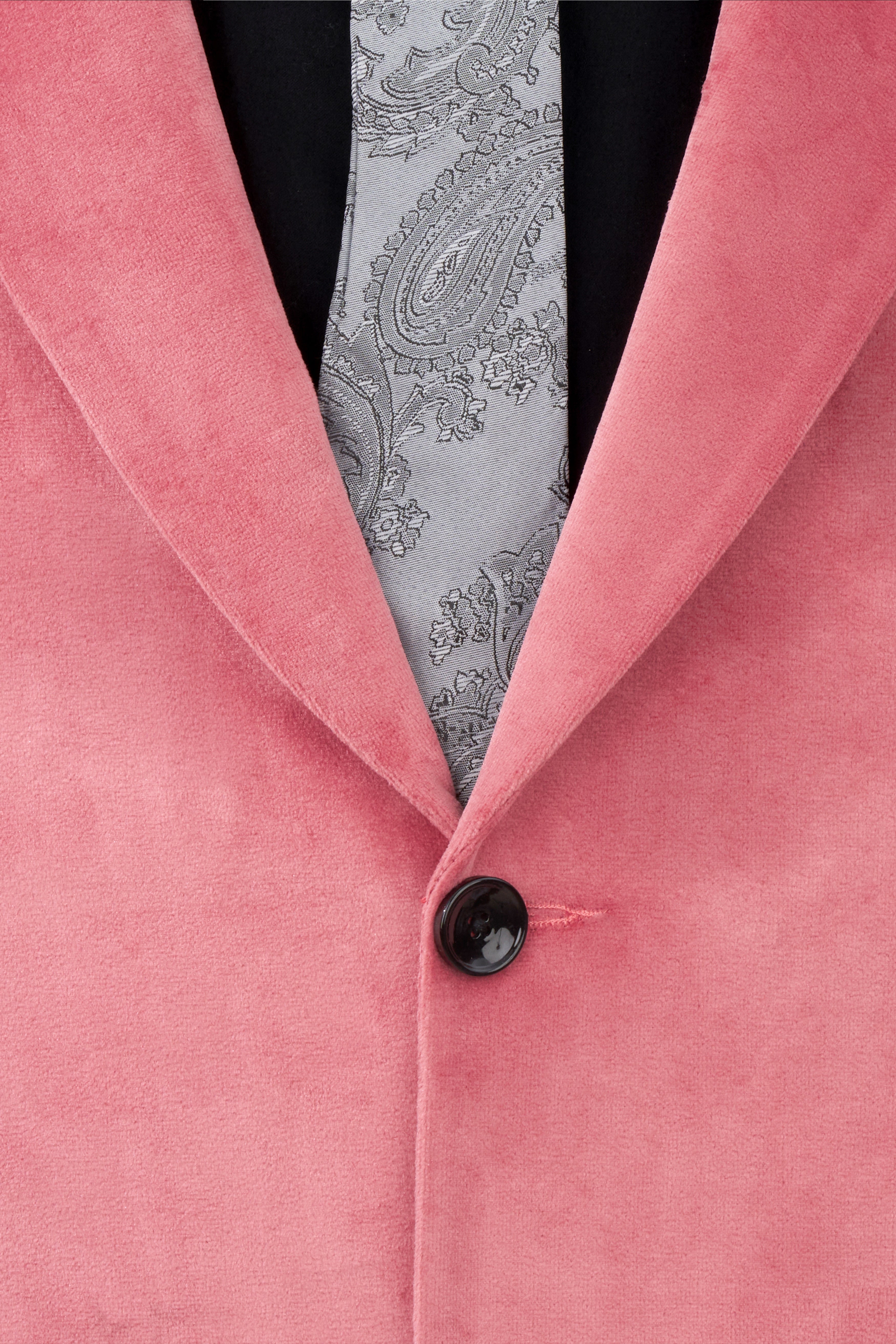 Rose Taupe Pink Single Breasted Velvet Blazer