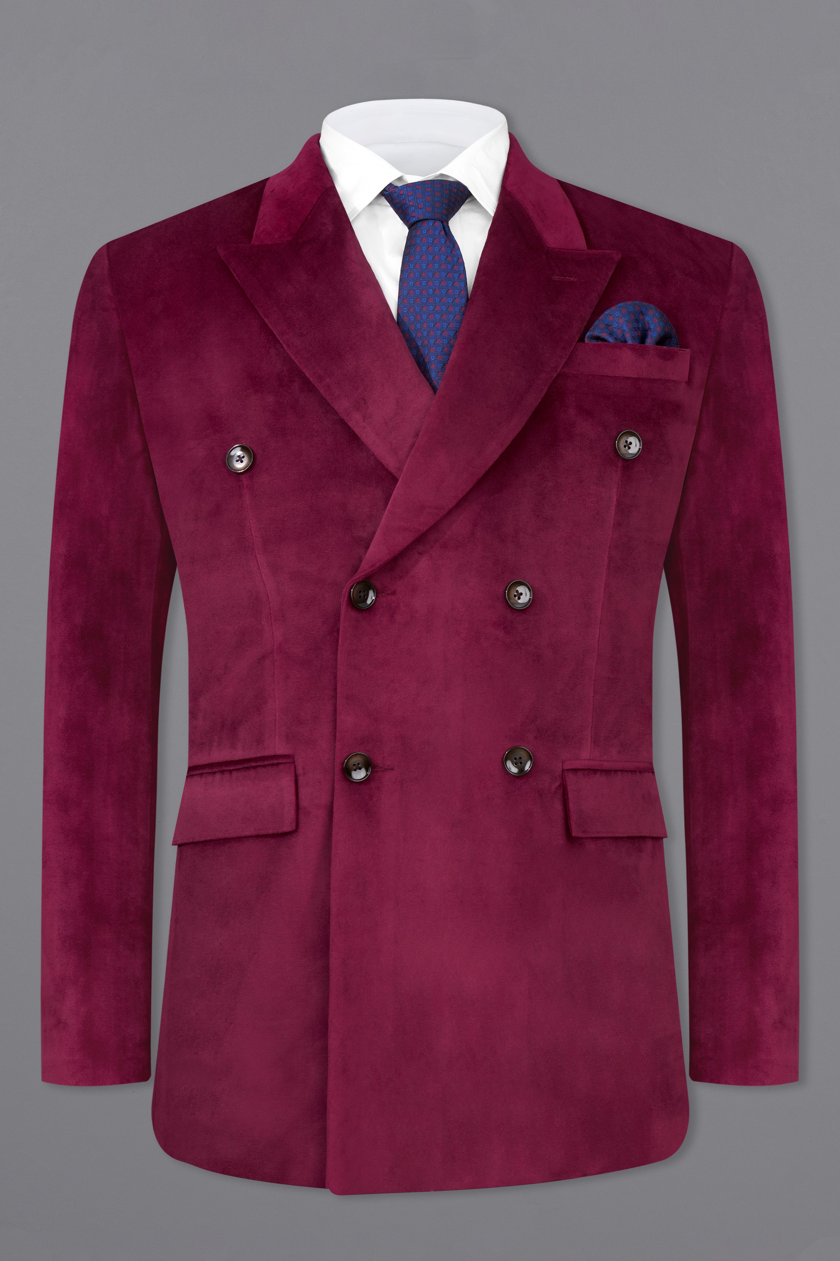 Maroon double outlet breasted coat