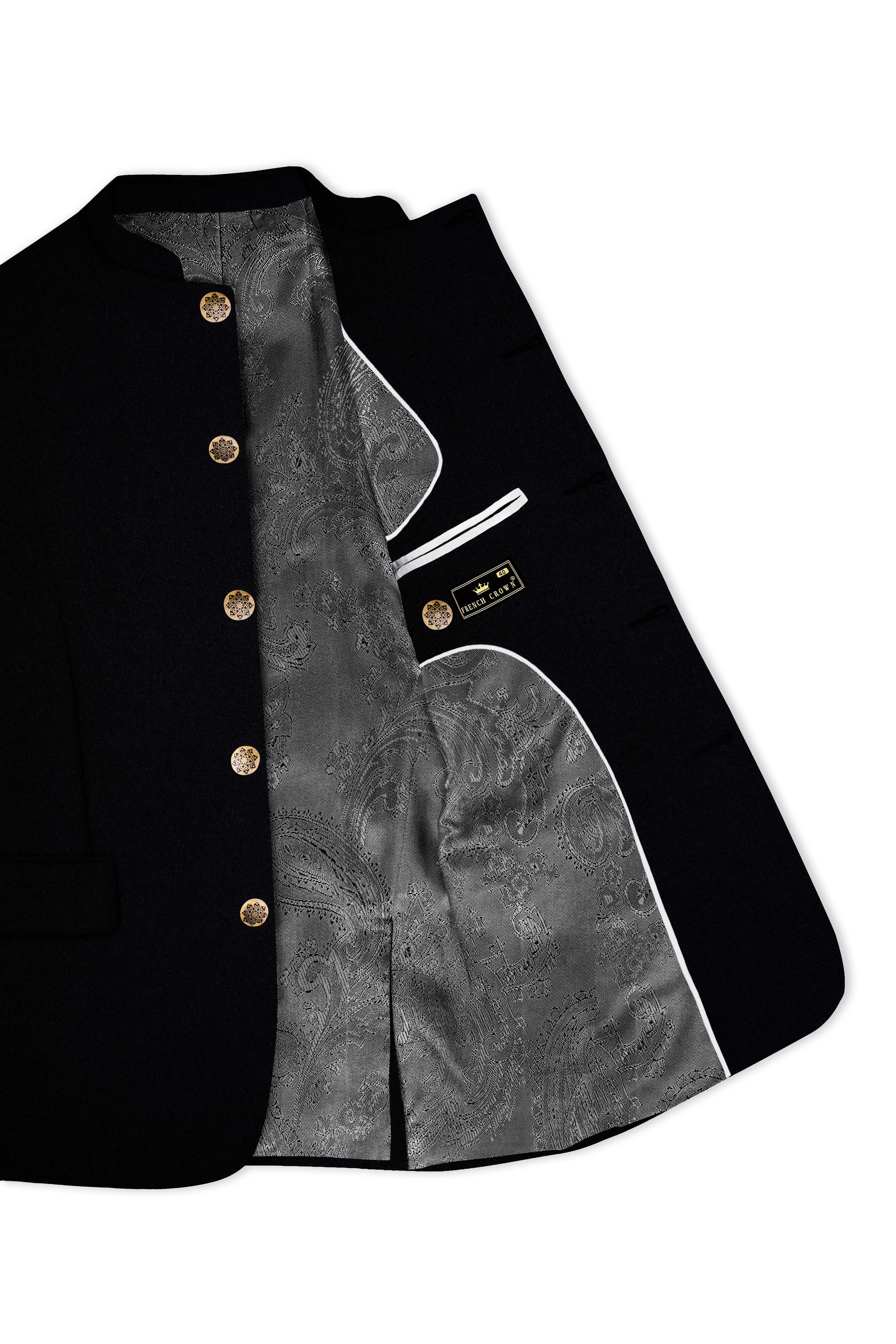 Korean Black (The Best Black We Have) Bandhgala 4-Way Stretch Blazer