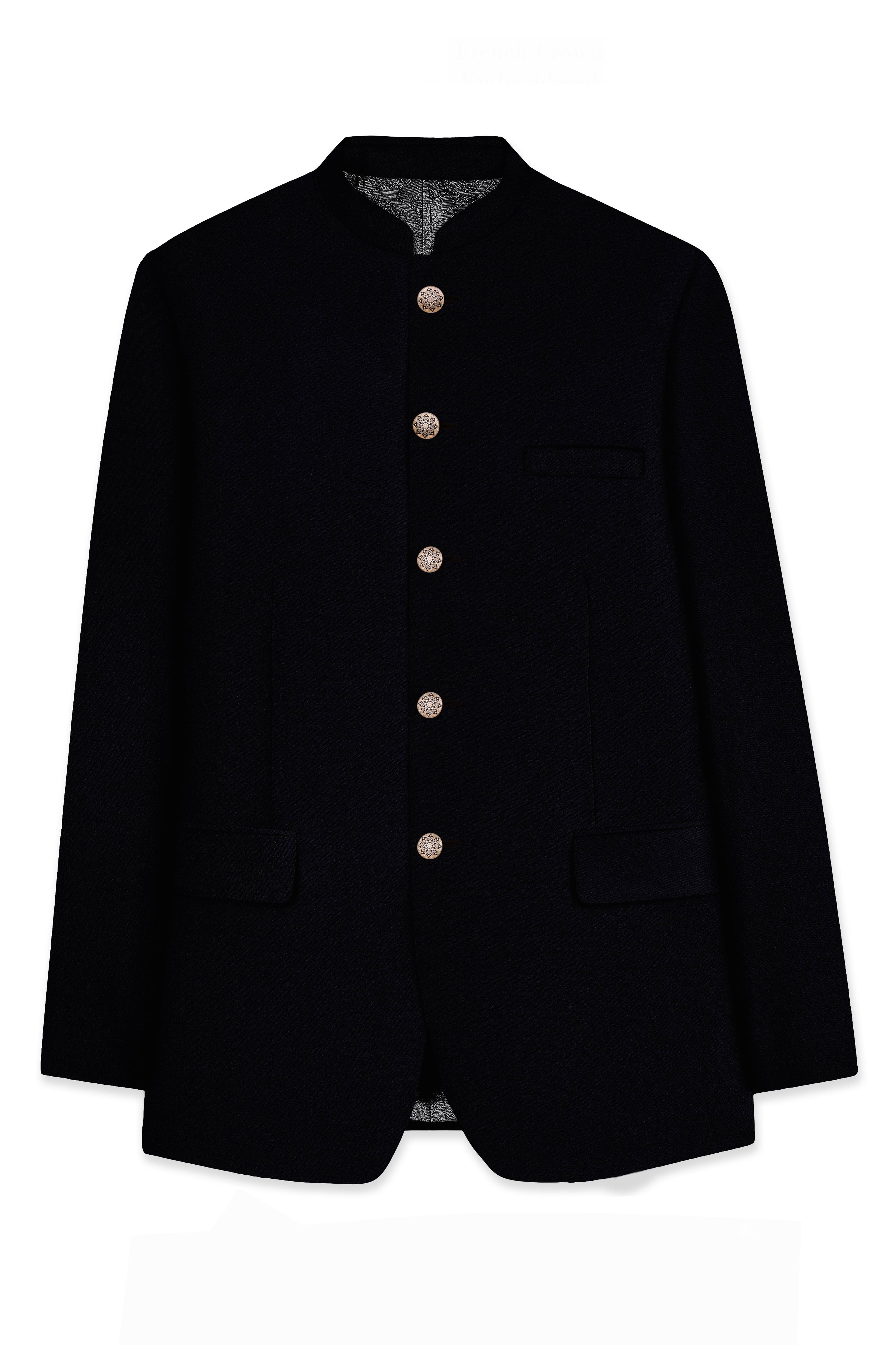 Korean Black (The Best Black We Have) Bandhgala 4-Way Stretch Blazer