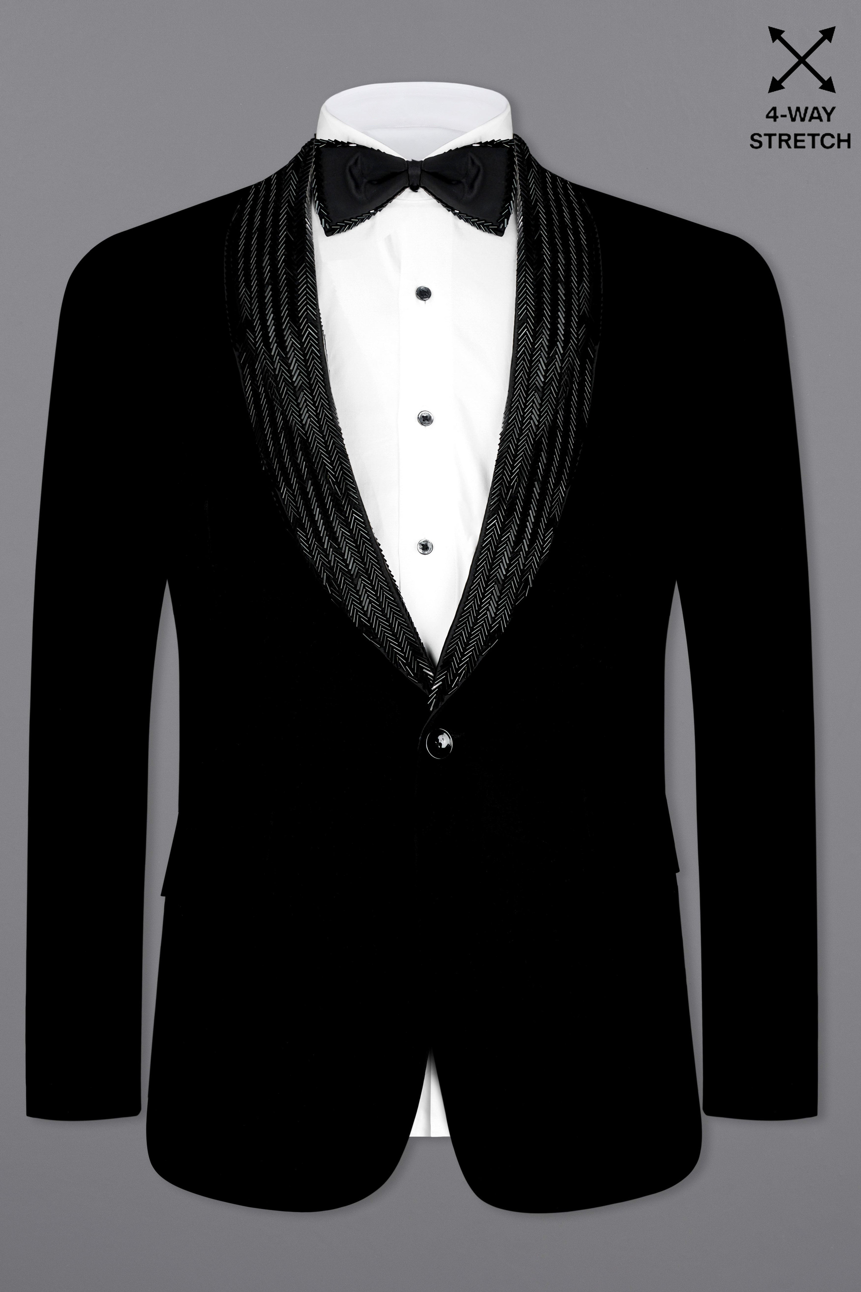 Noirex-Korean Black (The Best Black We Have) 4-Way Stretch Designer Blazer