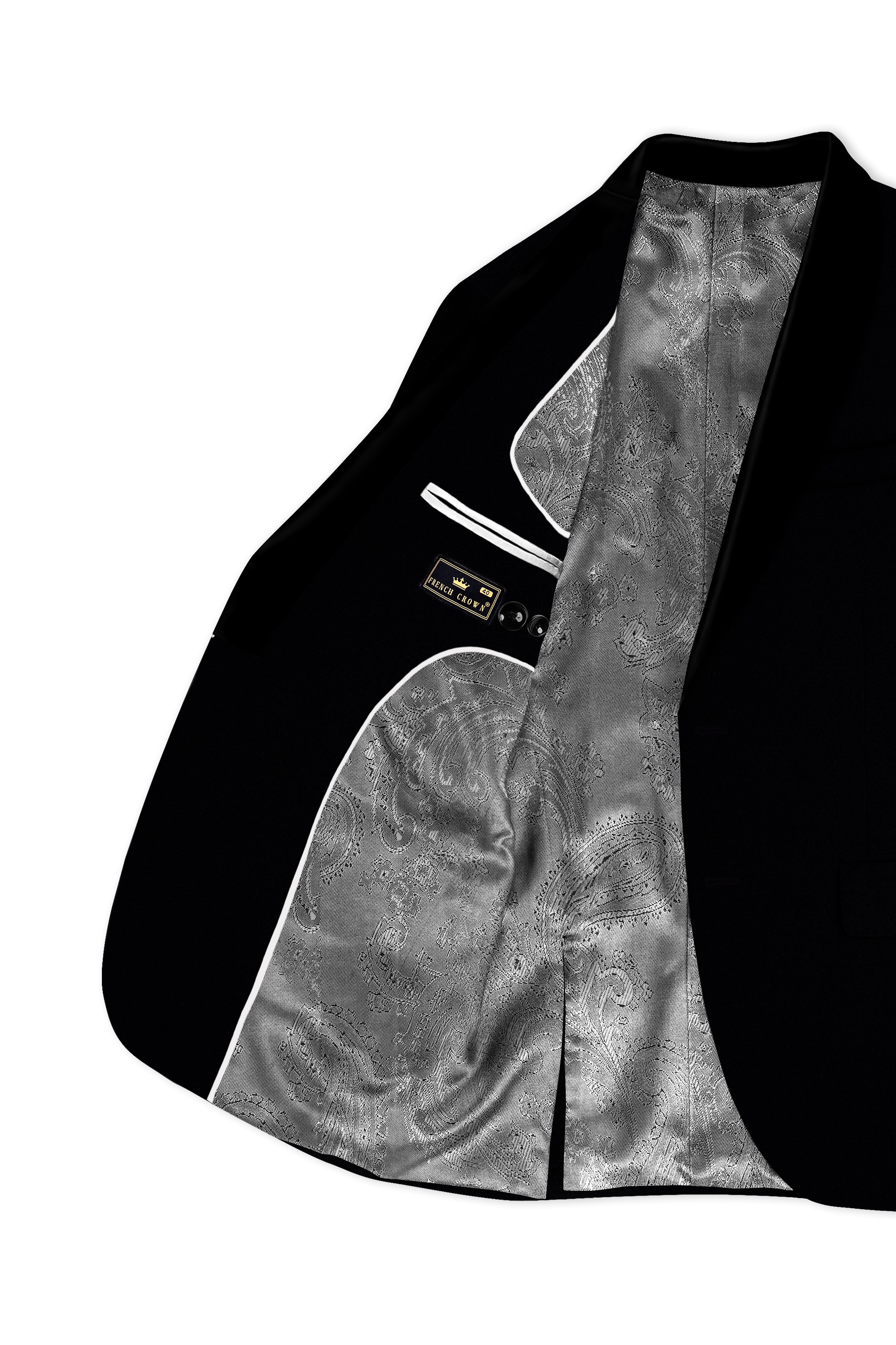 Noirex-Korean Black (The Best Black We Have) Tuxedo Designer 4-Way Stretch Wrinkle-Free Fluid Drape Fabric Blazer
