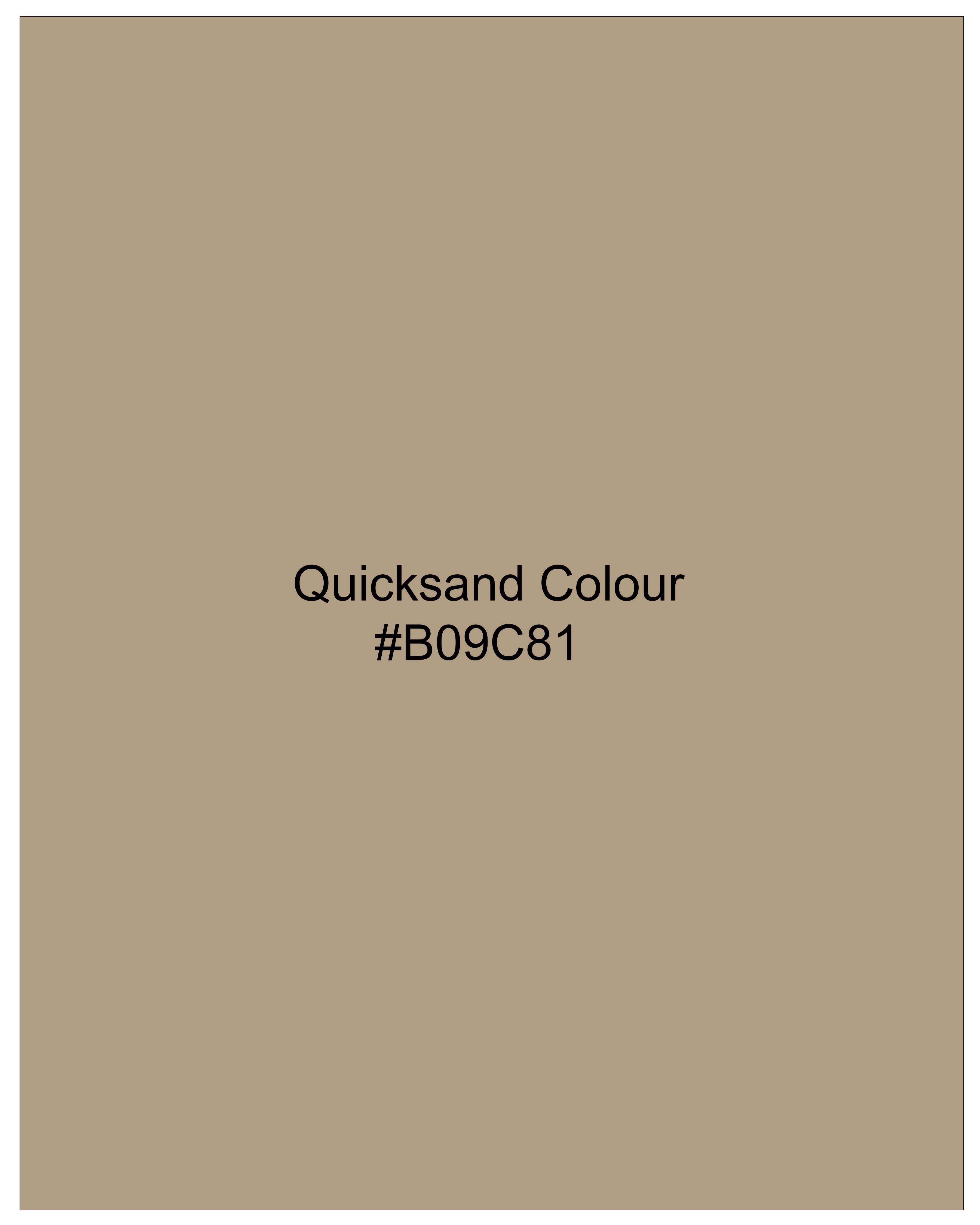 Quicksand Brown Stretchable Double Breasted Premium Cotton traveler Blazer