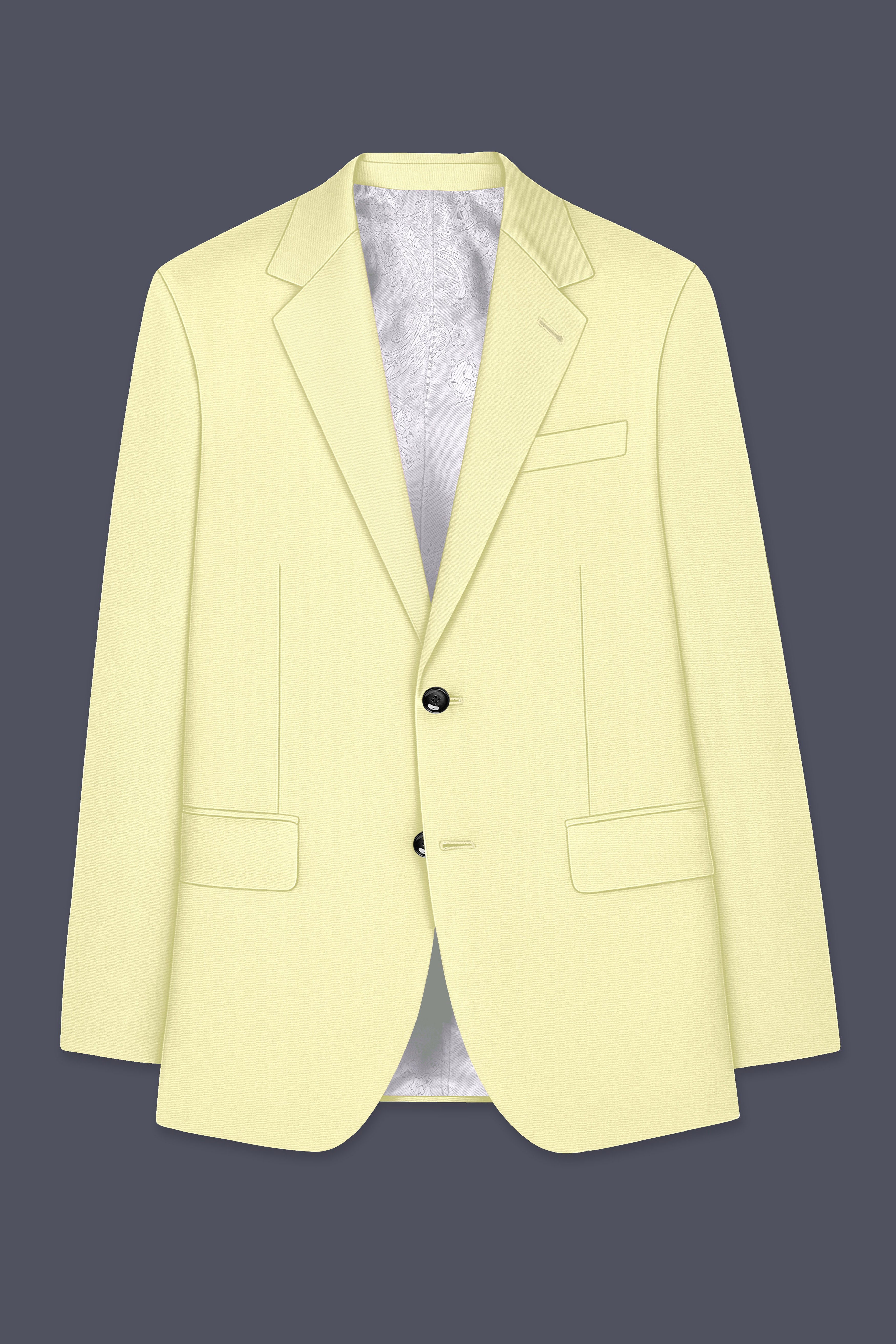 Maize Cream Stretchable Premium Cotton traveler Blazer