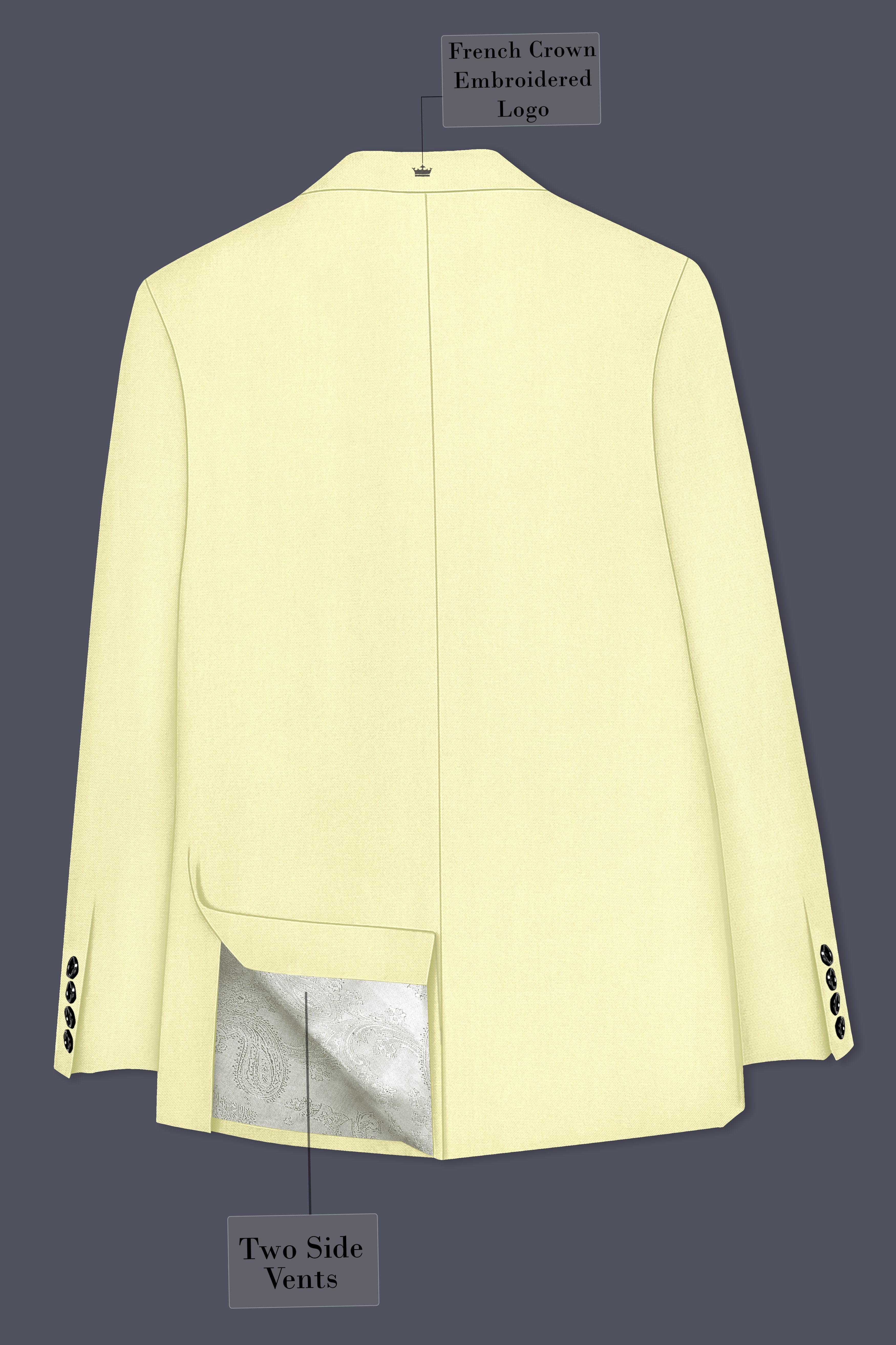 Maize Cream Stretchable Bandhgala Premium Cotton traveler Blazer