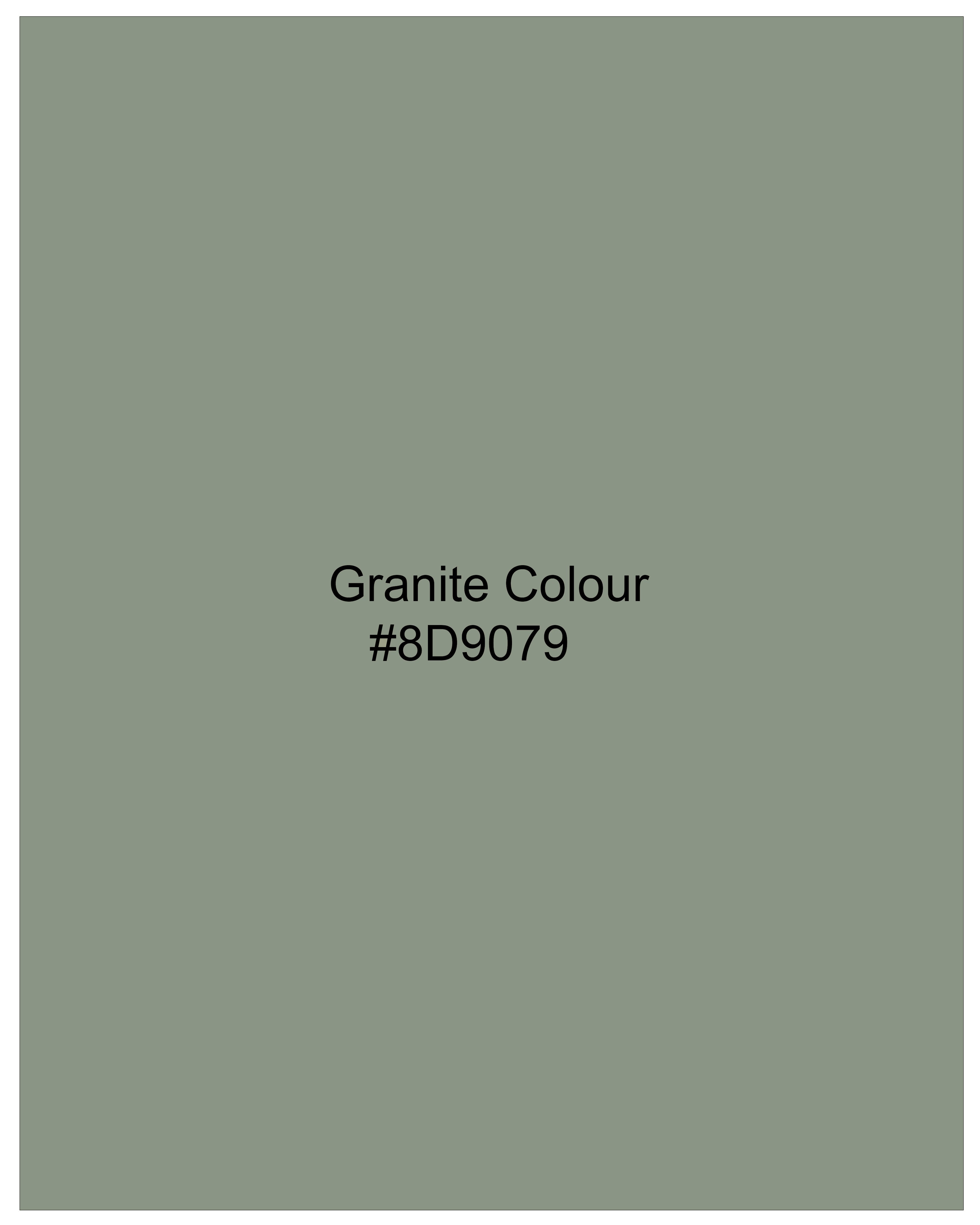 Granite Green Stretchable Double Breasted Premium Cotton traveler Blazer