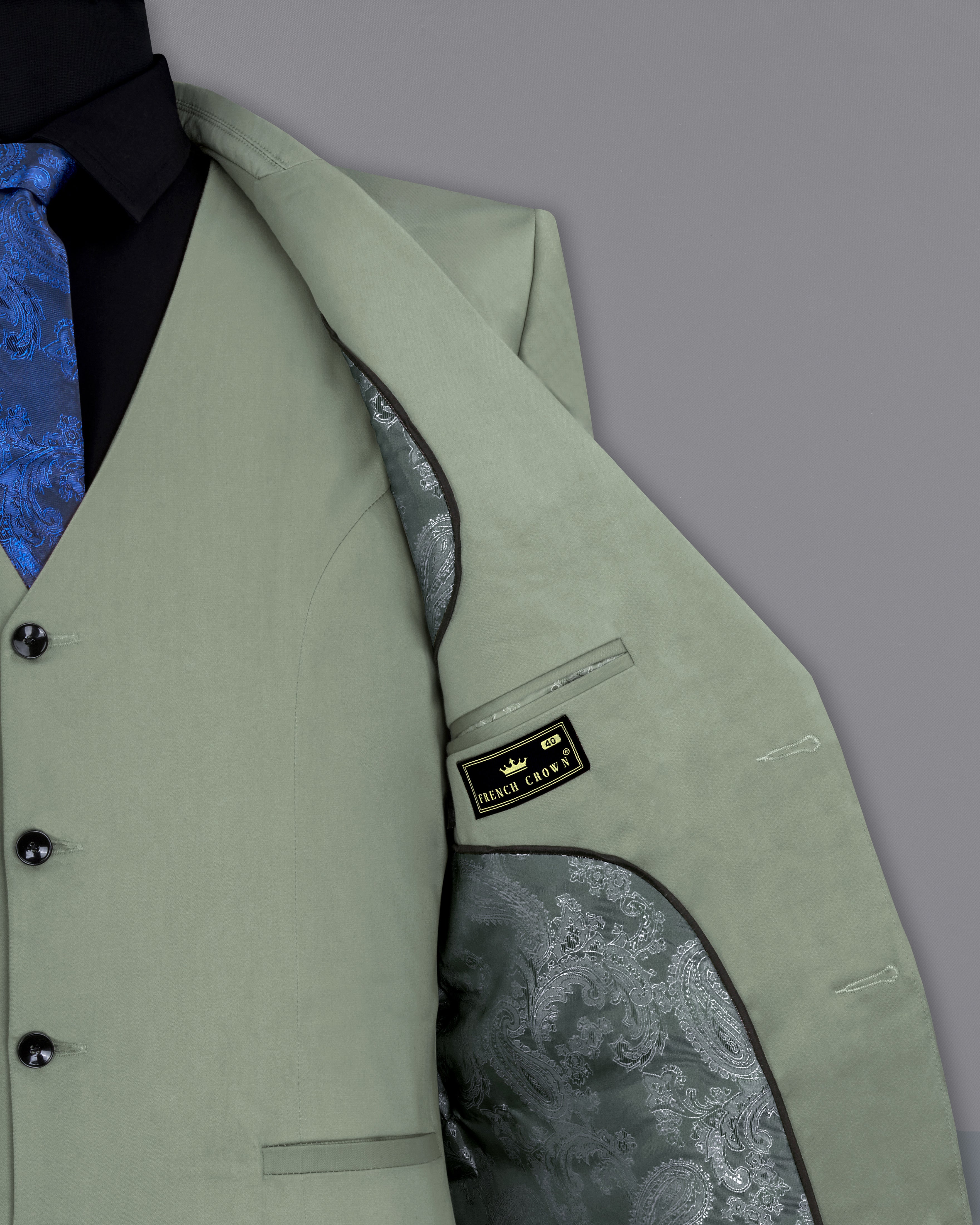 Granite Green Stretchable Premium Cotton traveler Blazer