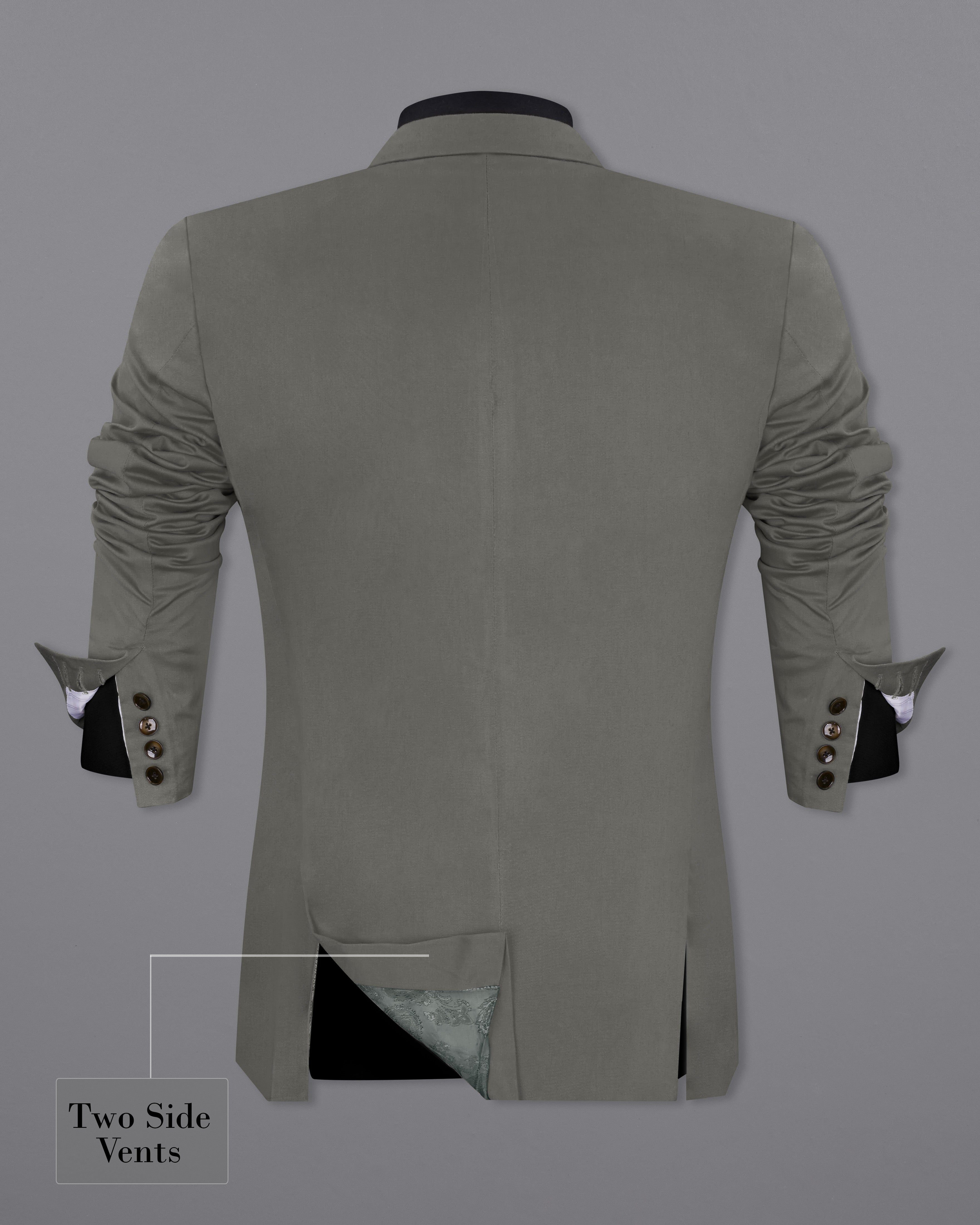 Ironside Gray Stretchable Double Breasted Premium Cotton traveler Blazer