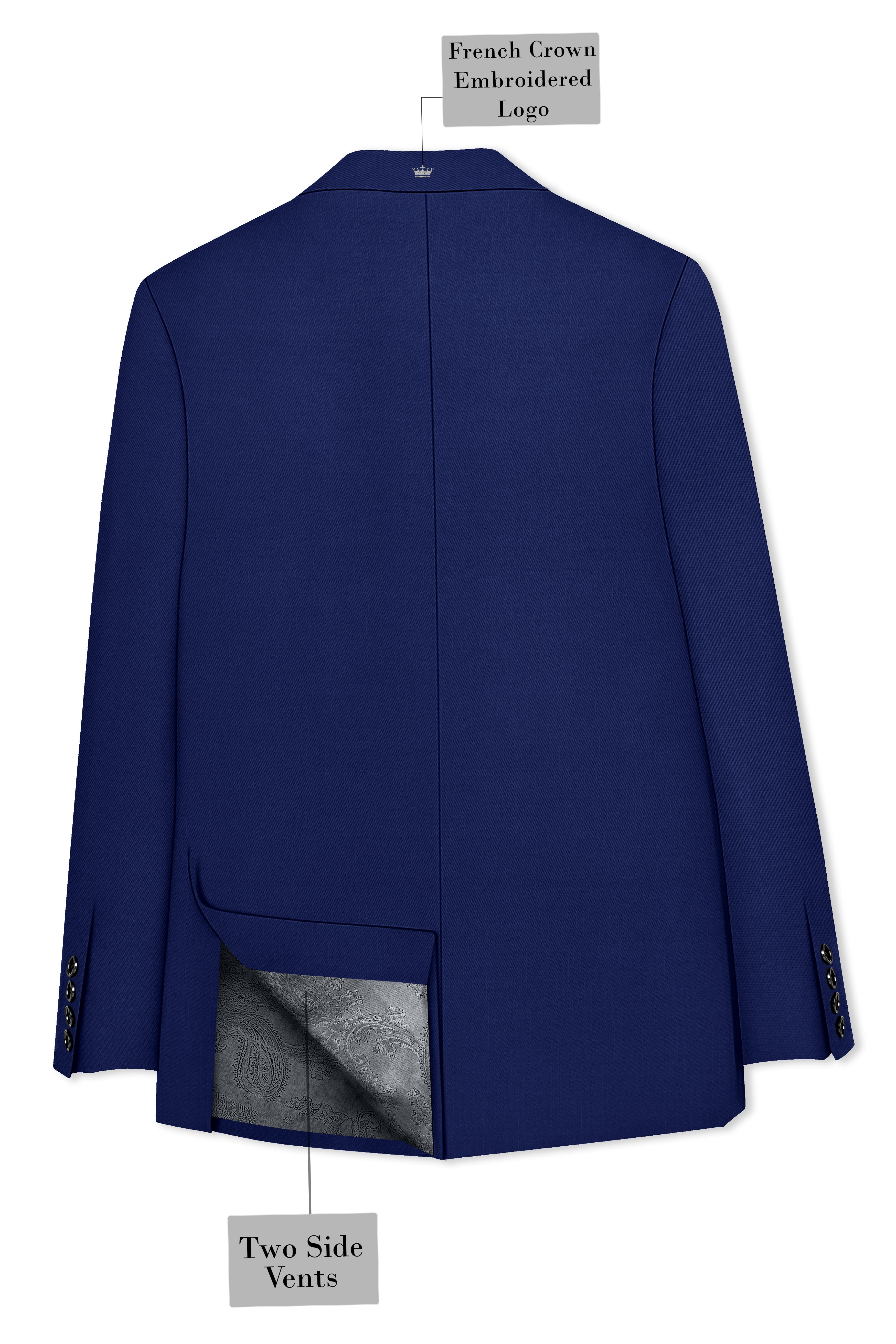 Rhino Blue Stretchable Single-Breasted traveler Blazer