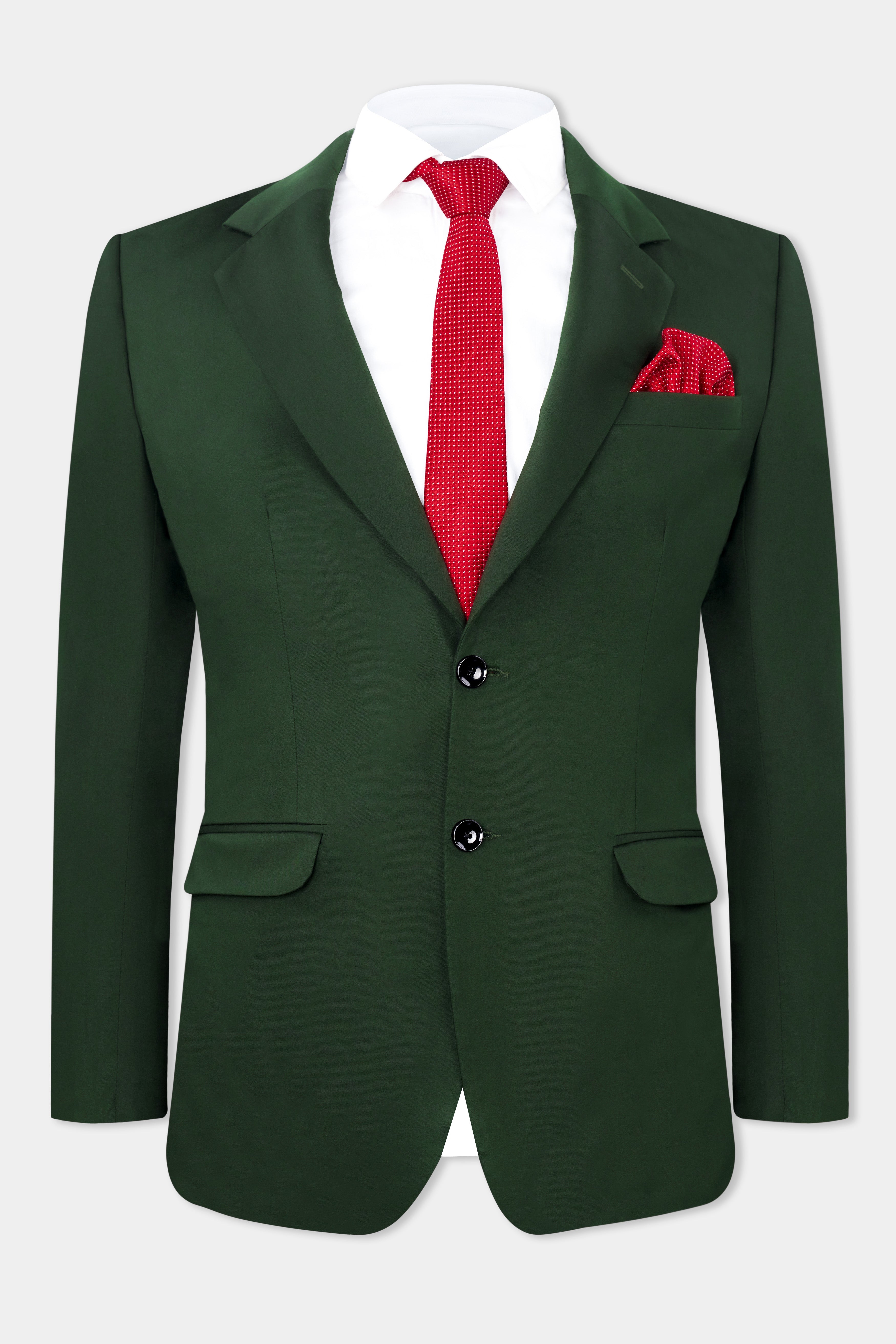 Myrtle Green Wool Rich Single Breasted Stretchable traveler Blazer