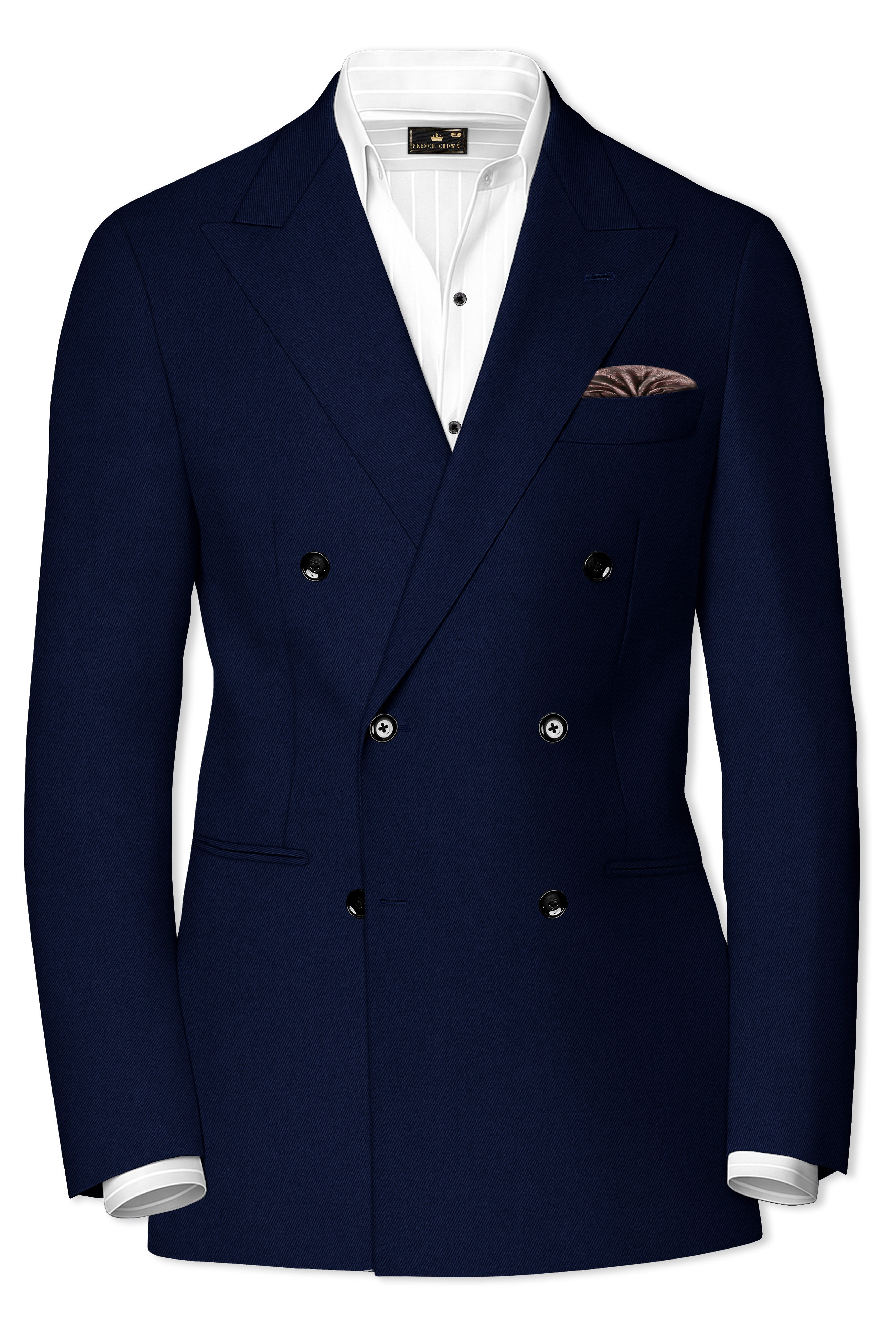 Mirage Blue Wool Rich Double Breasted Blazer