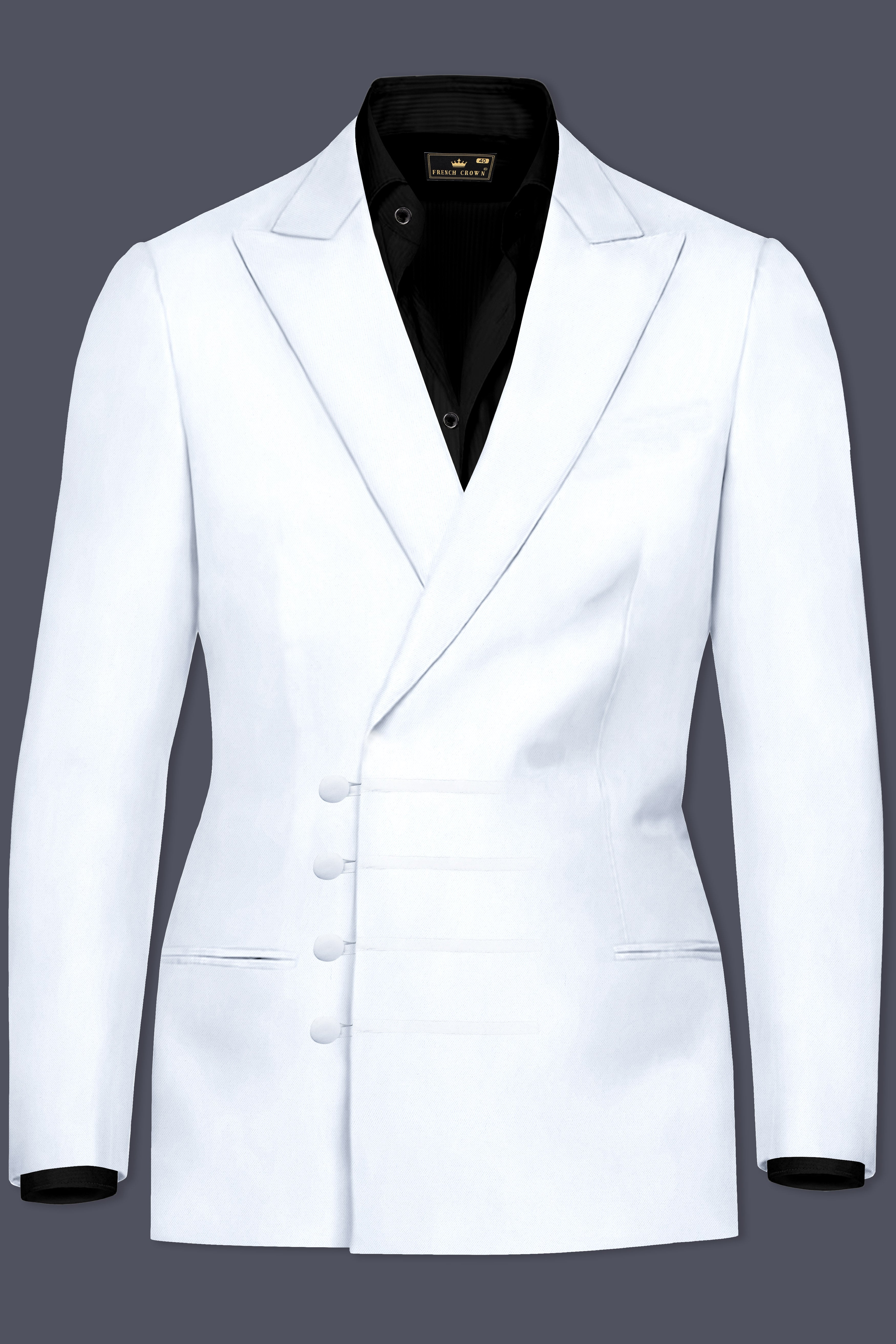 Bright White Stretchable Wool Rich Designer Blazer