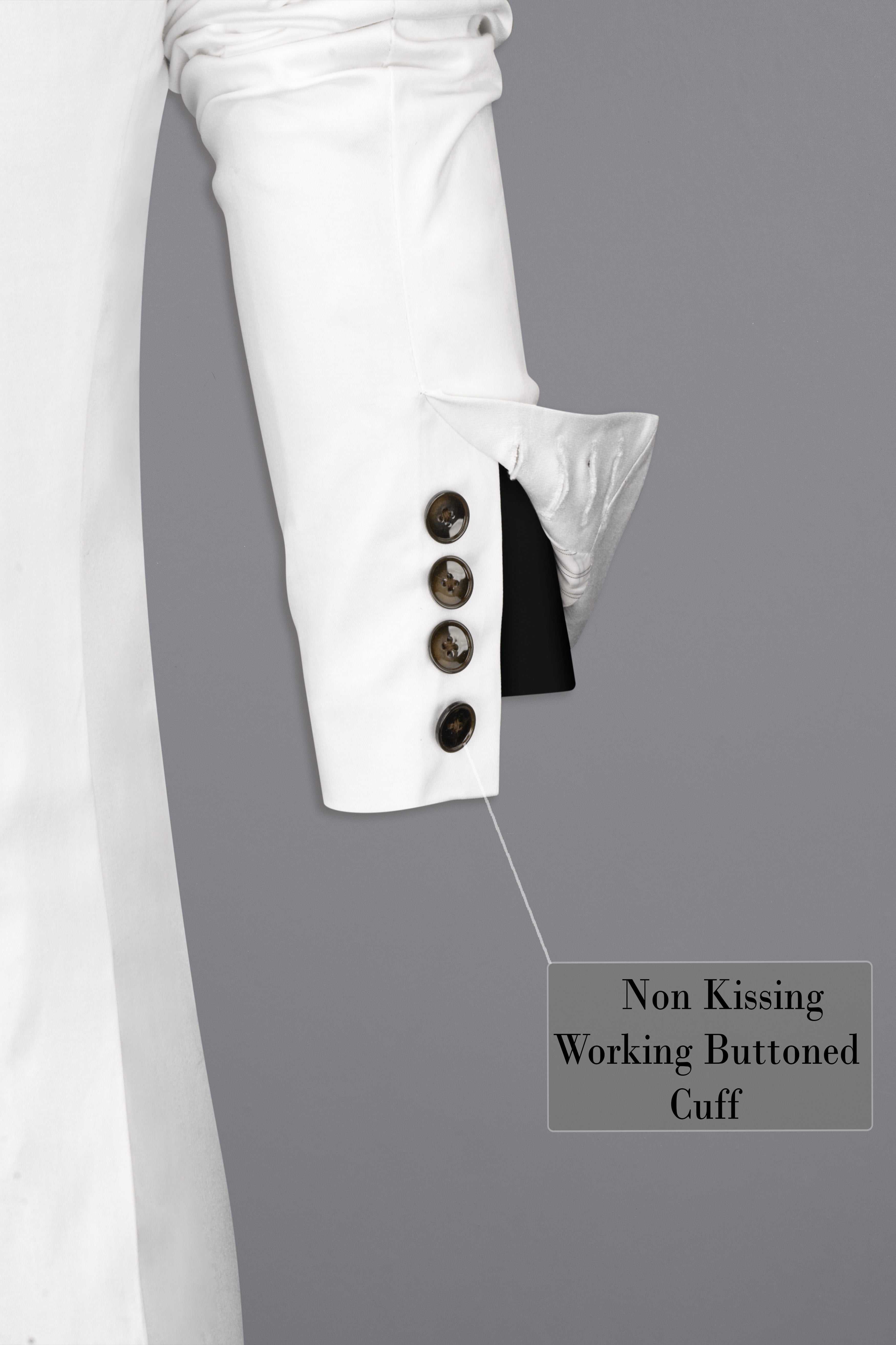 Bright White Solid Stretchable Premium Cotton traveler Blazer