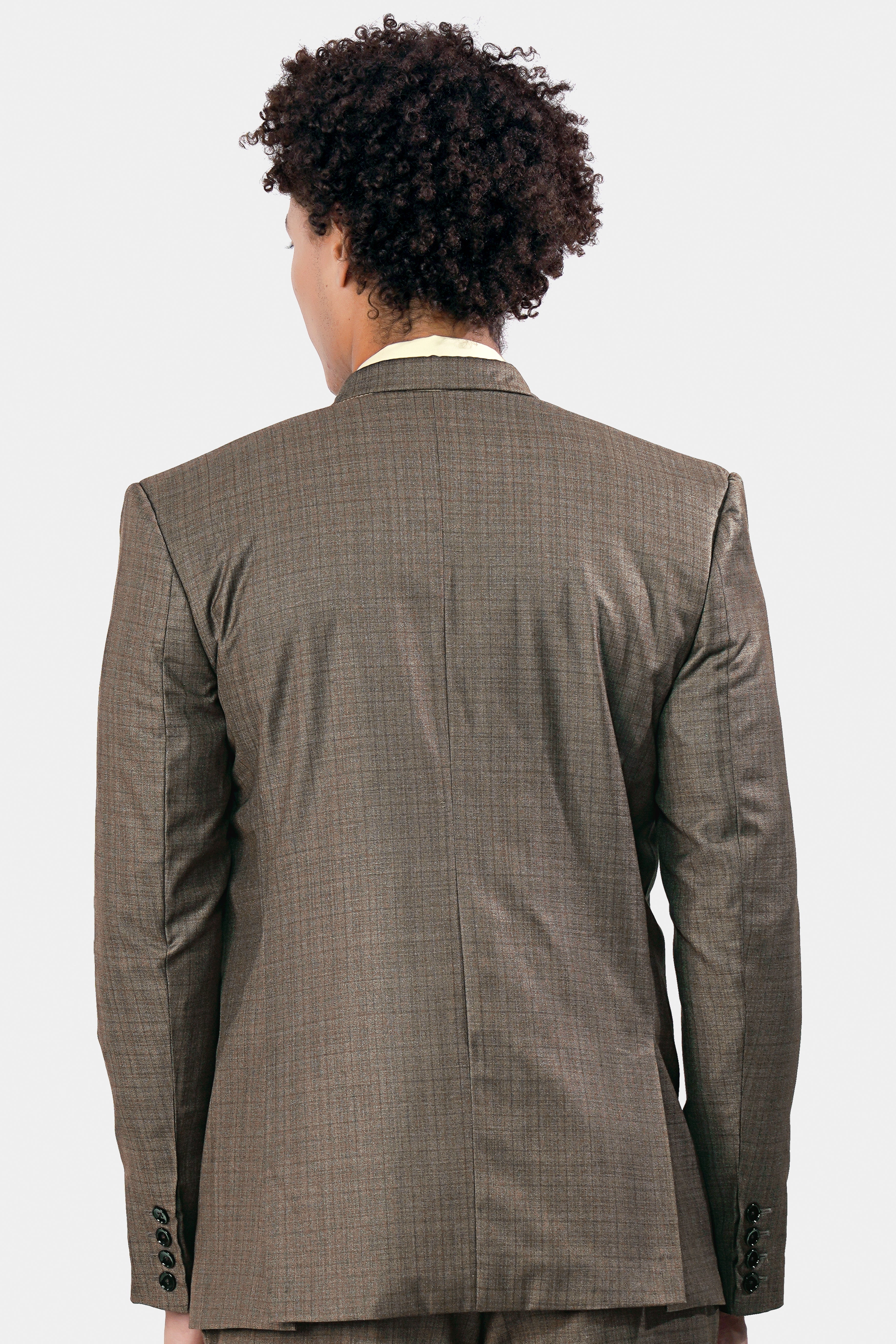 Hemp Brown Checkered Wool Rich Double Breasted Blazer BL2935-DB-36, BL2935-DB-38, BL2935-DB-40, BL2935-DB-42, BL2935-DB-44, BL2935-DB-46, BL2935-DB-48, BL2935-DB-50, BL2935-DB-52, BL2935-DB-54, BL2935-DB-56, BL2935-DB-58, BL2935-DB-60