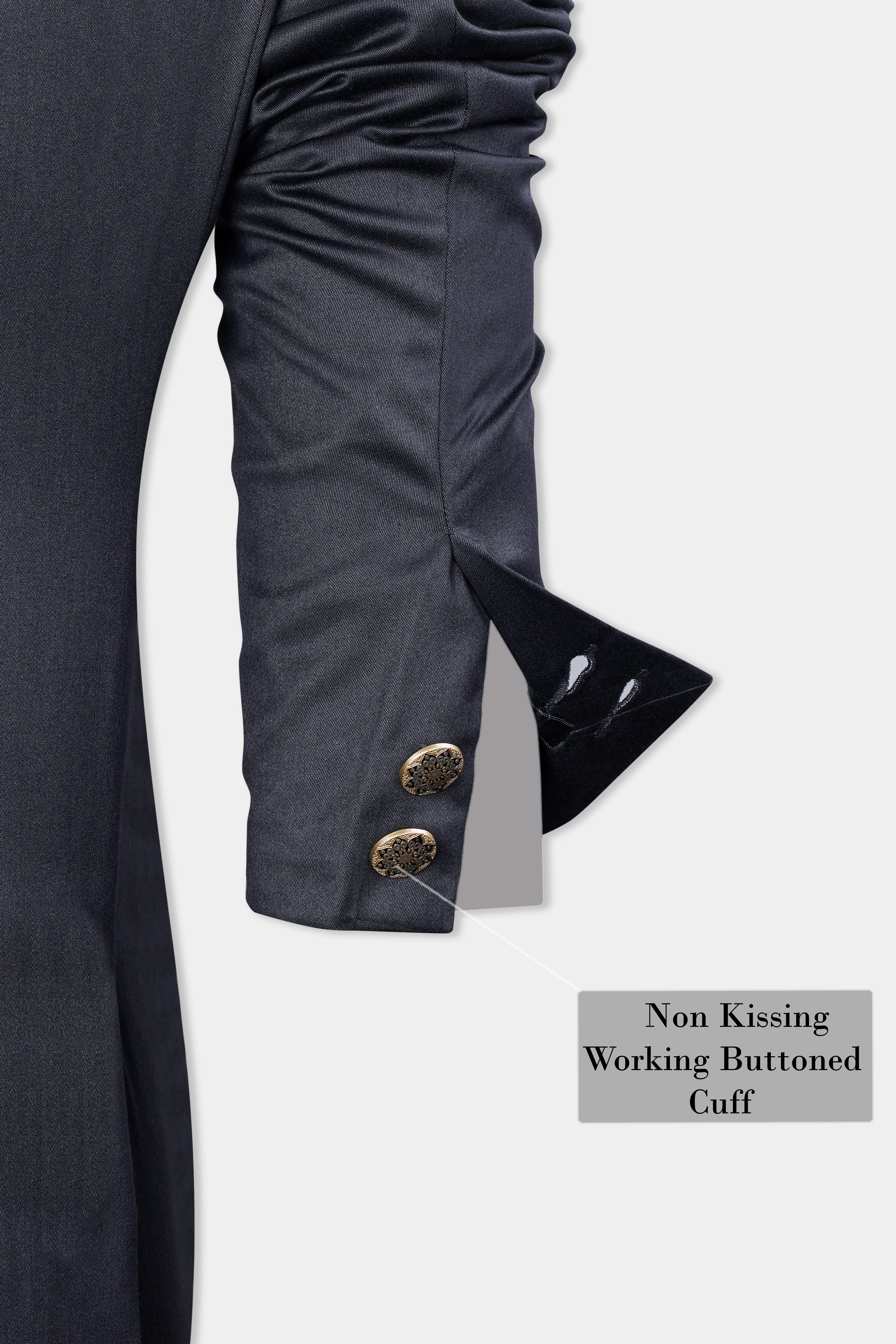 Marengo Gray with Horizontal Stitches Wool Rich Bandhgala Designer Blazer BL2973-BG-D168-36, BL2973-BG-D168-38, BL2973-BG-D168-40, BL2973-BG-D168-42, BL2973-BG-D168-44, BL2973-BG-D168-46, BL2973-BG-D168-48, BL2973-BG-D168-50, BL2973-BG-D168-52, BL2973-BG-D168-54, BL2973-BG-D168-56, BL2973-BG-D168-58, BL2973-BG-D168-60
