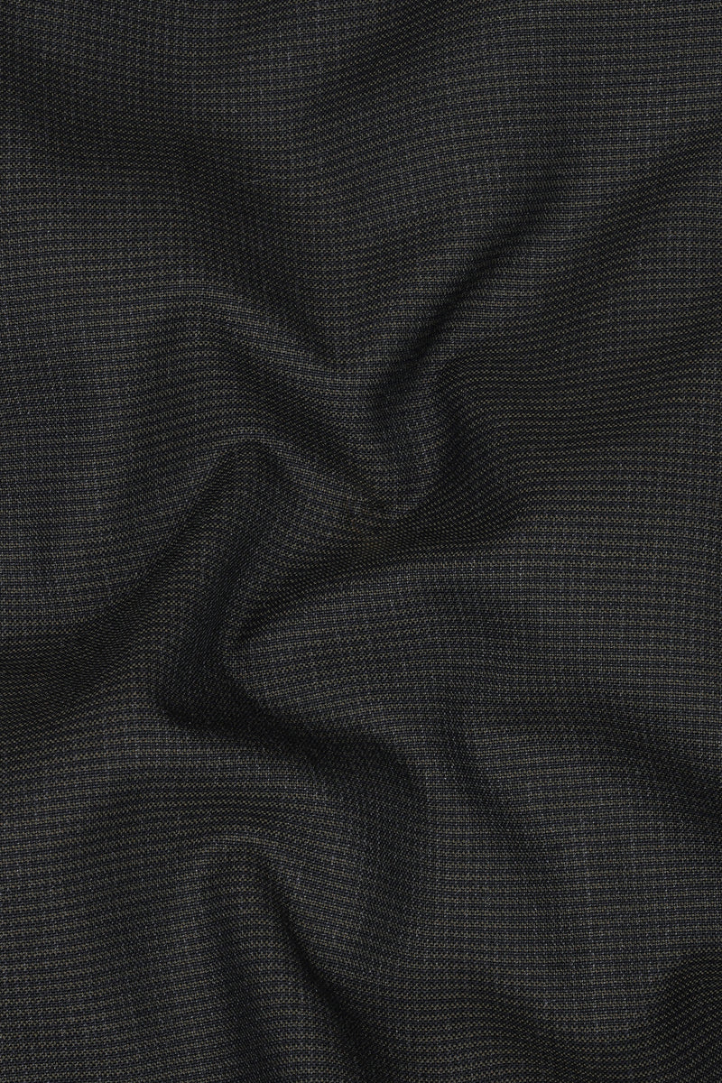 Zeus Black Wool Rich Double Breasted Blazer