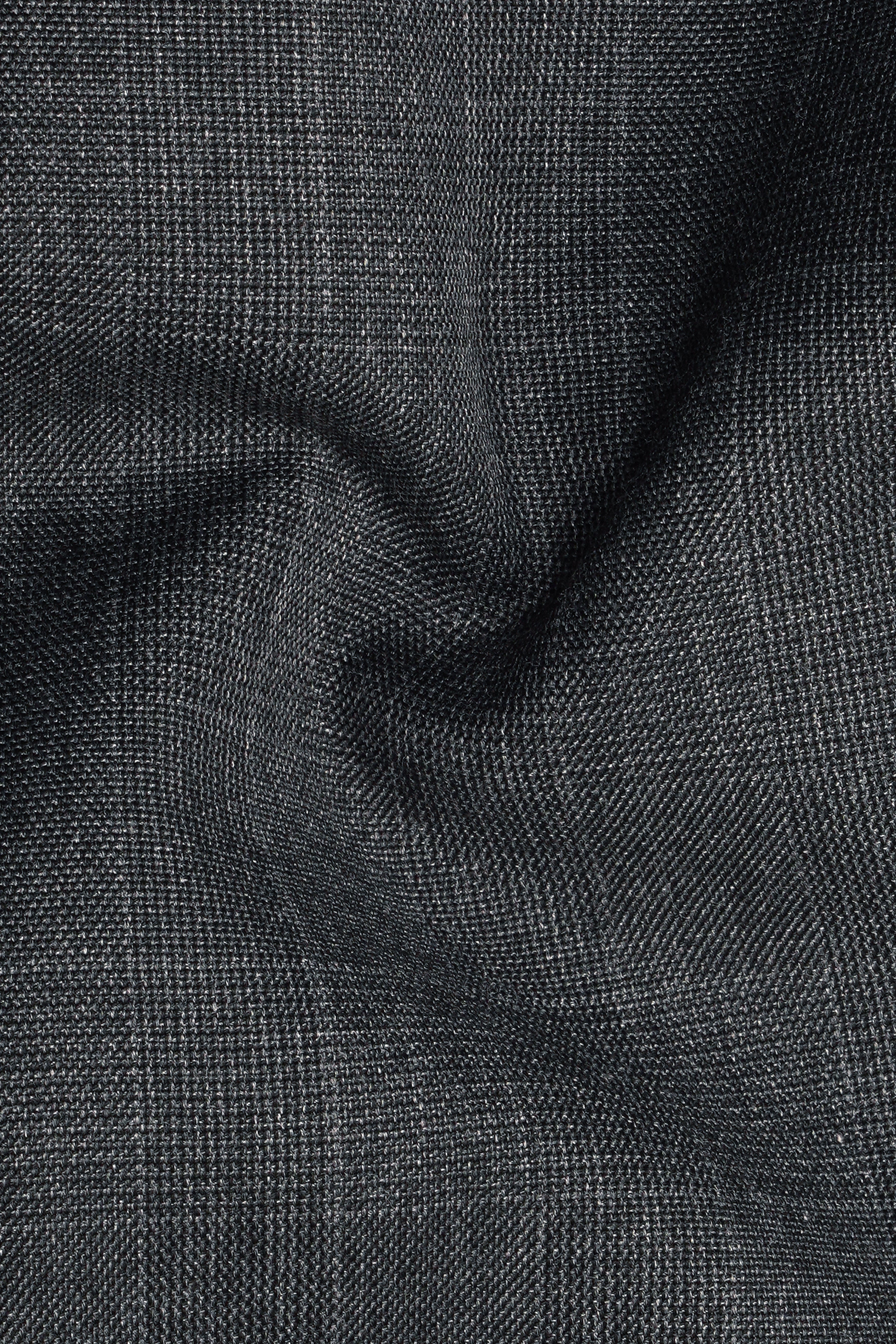 Flint Gray Subtle Checkered Wool Rich Double Breasted Blazer