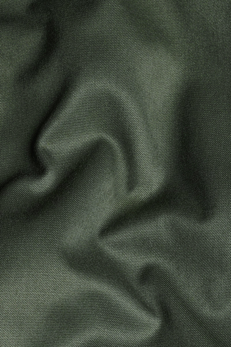 Artichoke Green Wool Rich Double Breasted Blazer