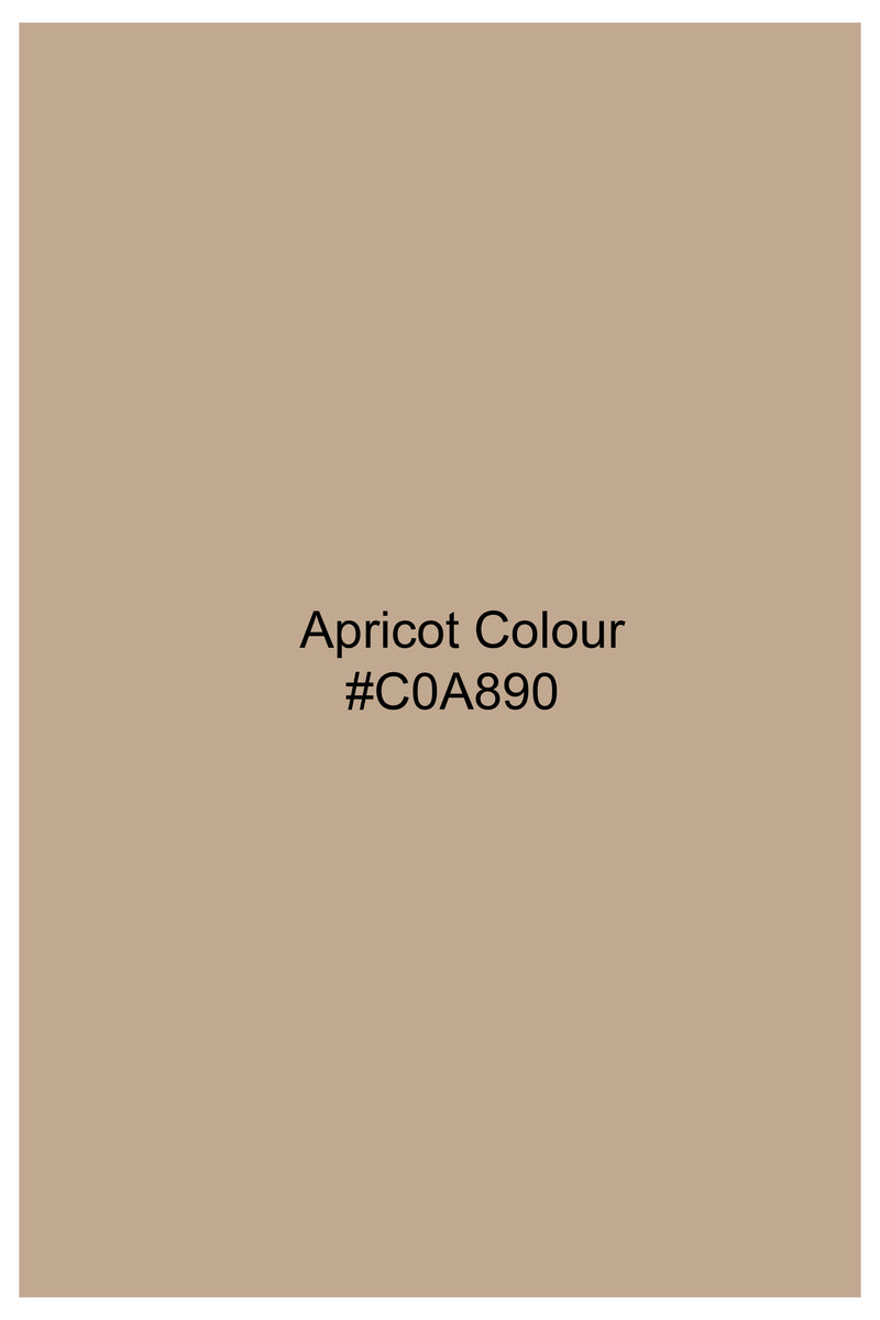 Apricot Brown Subtle Checkered Wool Rich Blazer