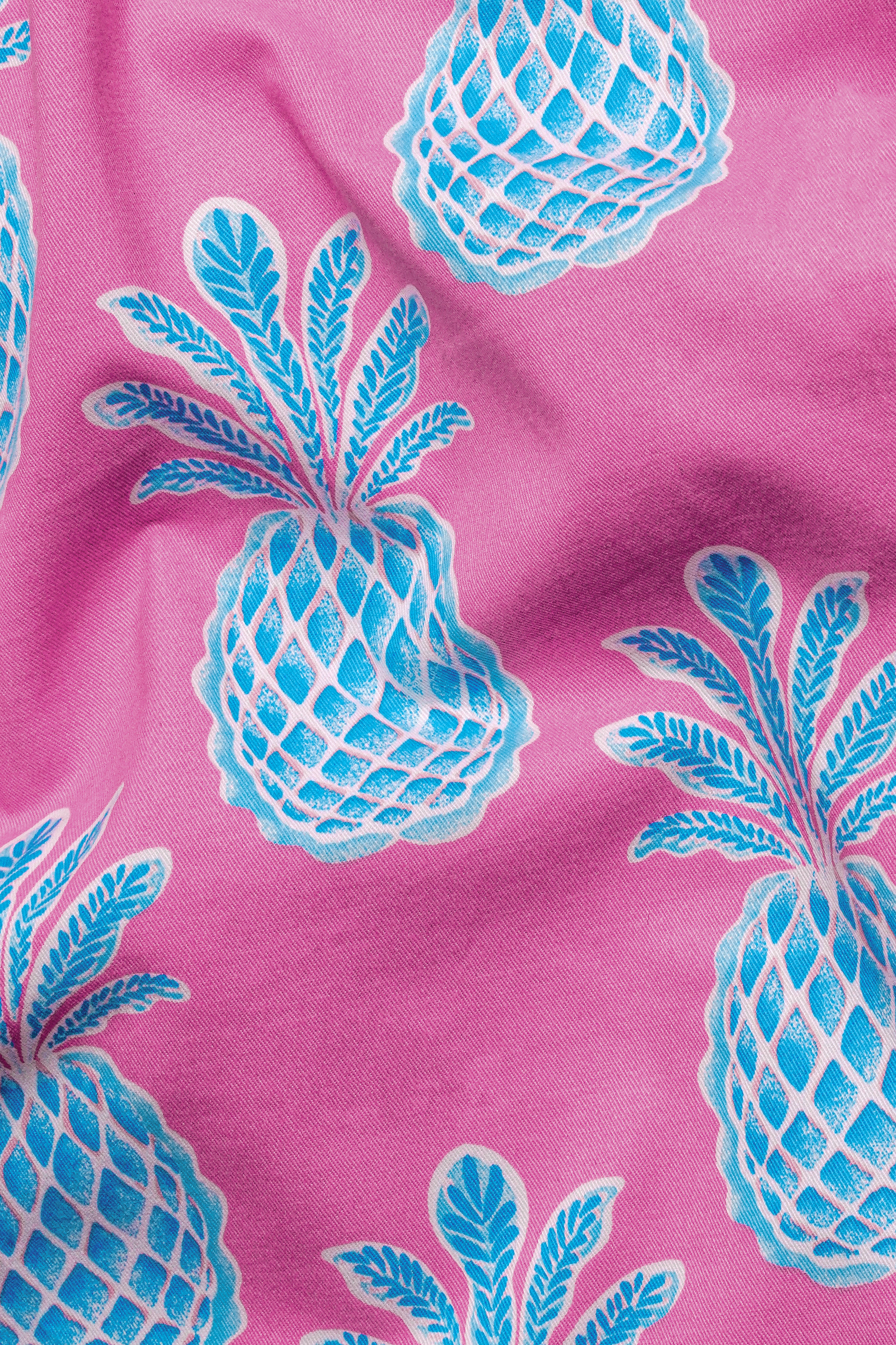 Hopbush Pink and Pelorus Blue Pineapple Printed Premium Cotton Blazer BL3012-SB-36, BL3012-SB-38, BL3012-SB-40, BL3012-SB-42, BL3012-SB-44, BL3012-SB-46, BL3012-SB-48, BL3012-SB-50, BL3012-SB-52, BL3012-SB-54, BL3012-SB-56, BL3012-SB-58, BL3012-SB-60