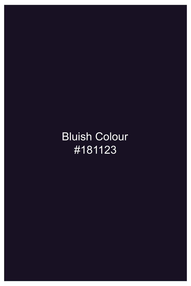Bluish Wool Rich Single-breasted Blazer