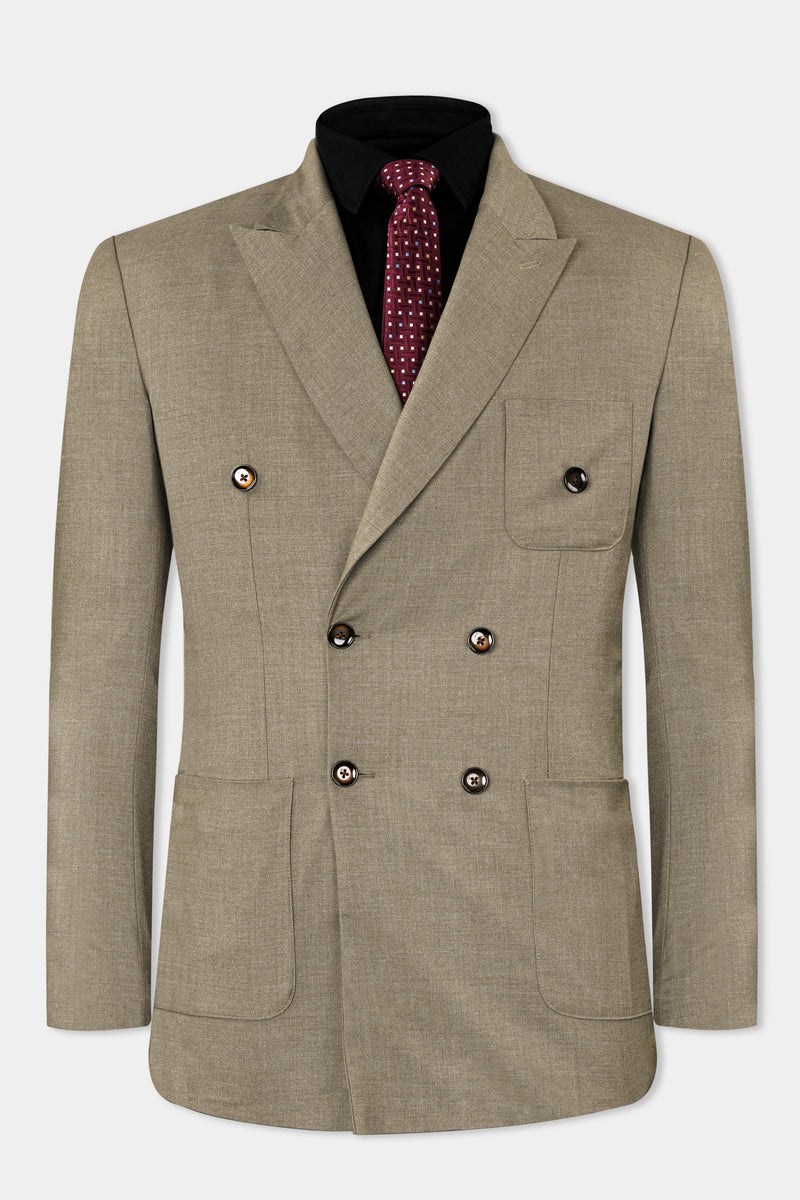 Stonewall Brown Wool Rich Double Breasted Blazer