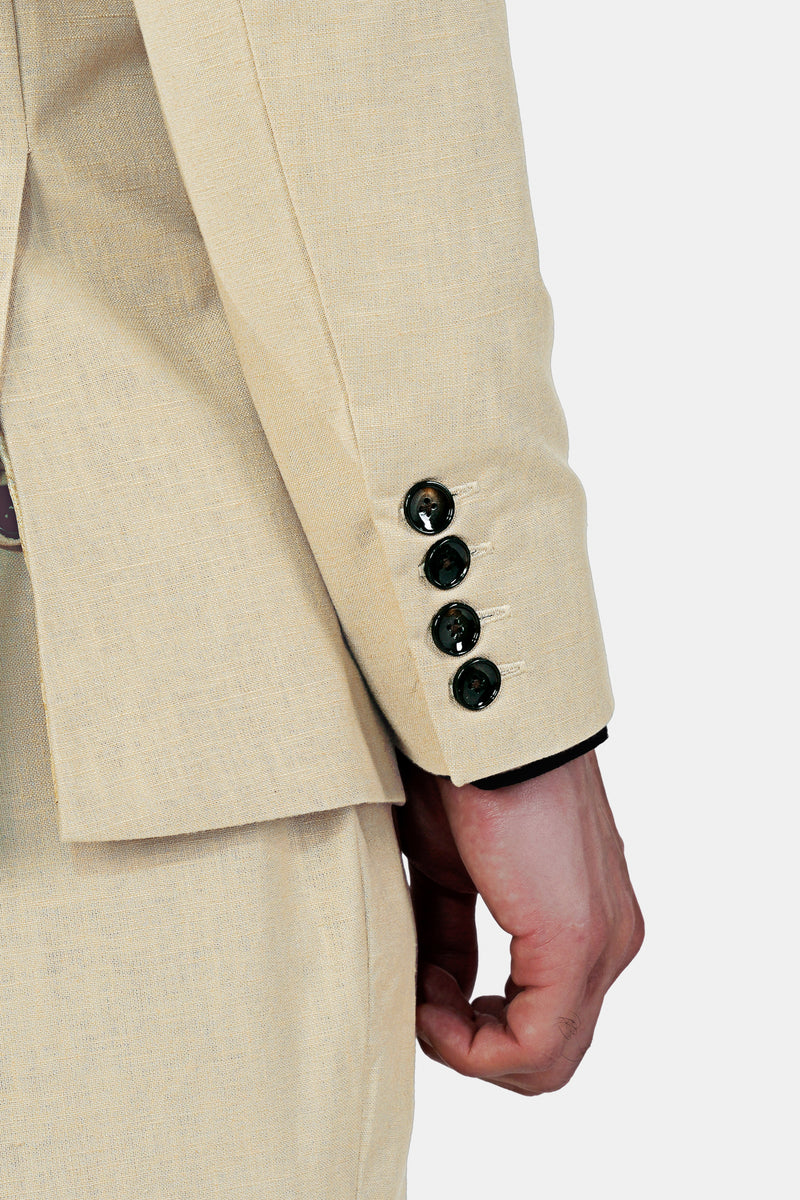 Cashmere Beige Premium Cotton Double Breasted Sports Blazer