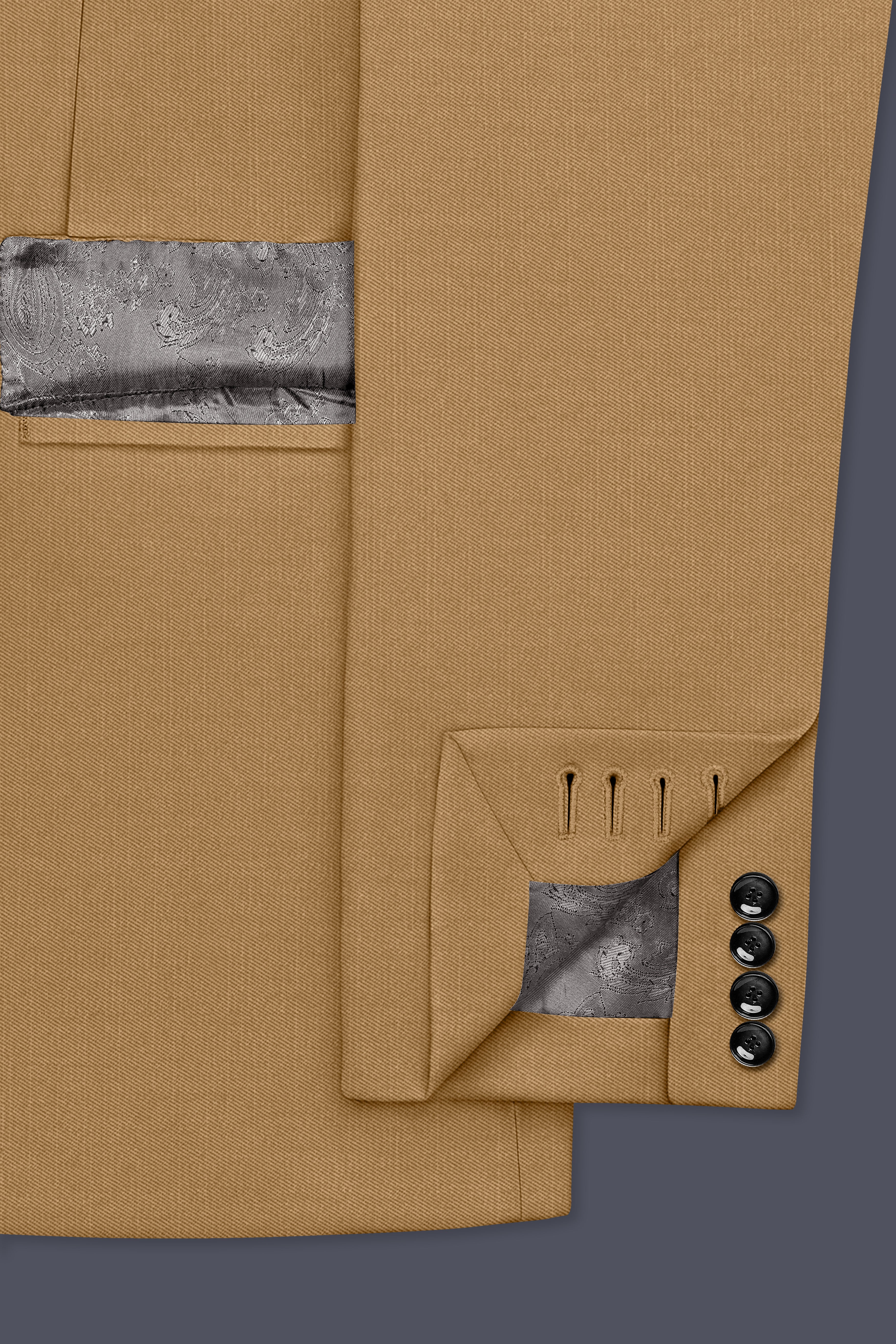 Twine Beige Wool Rich Double Breasted Blazer