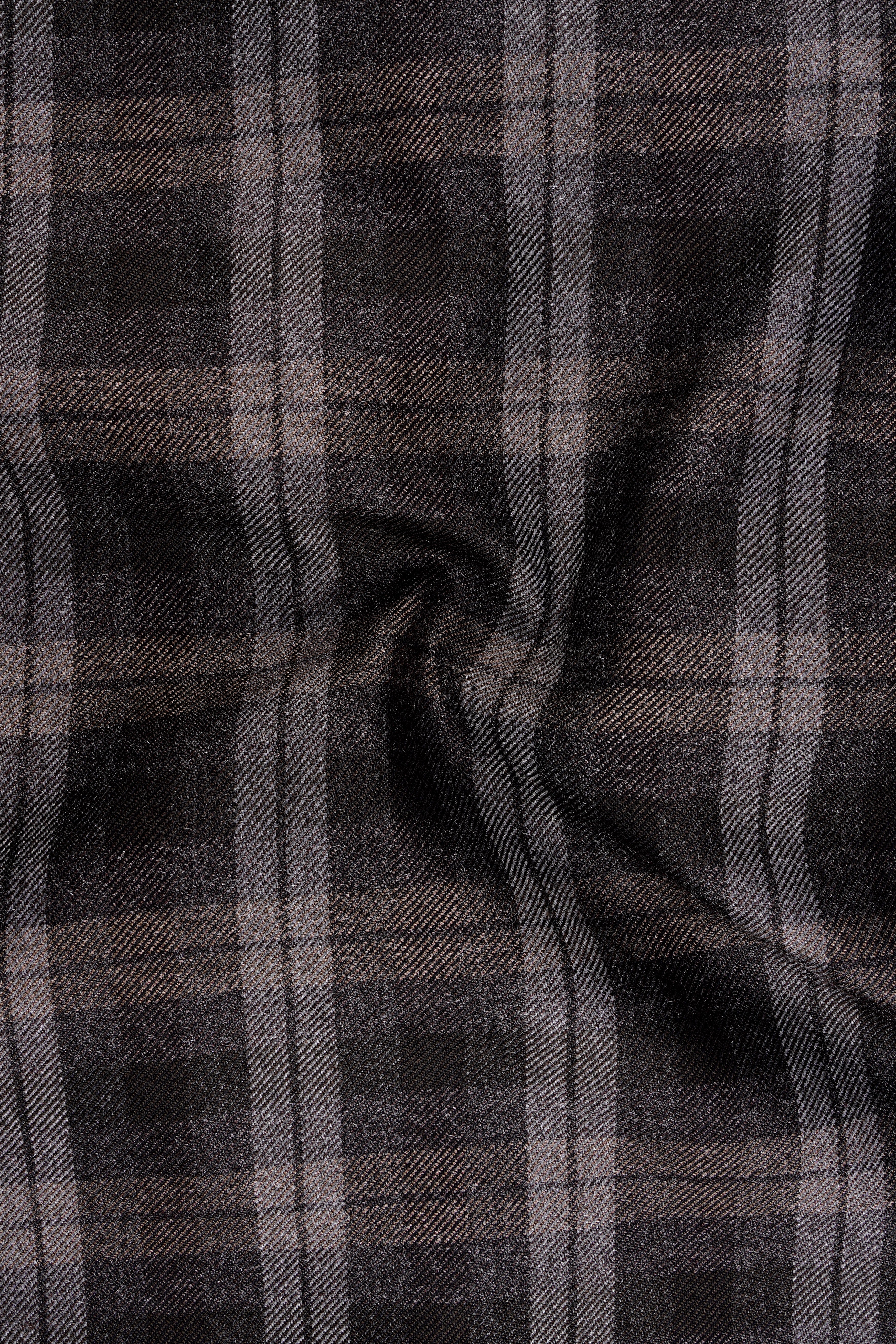 Zeus Black and Concord Gray Plaid Tweed Double Breasted Sports Blazer